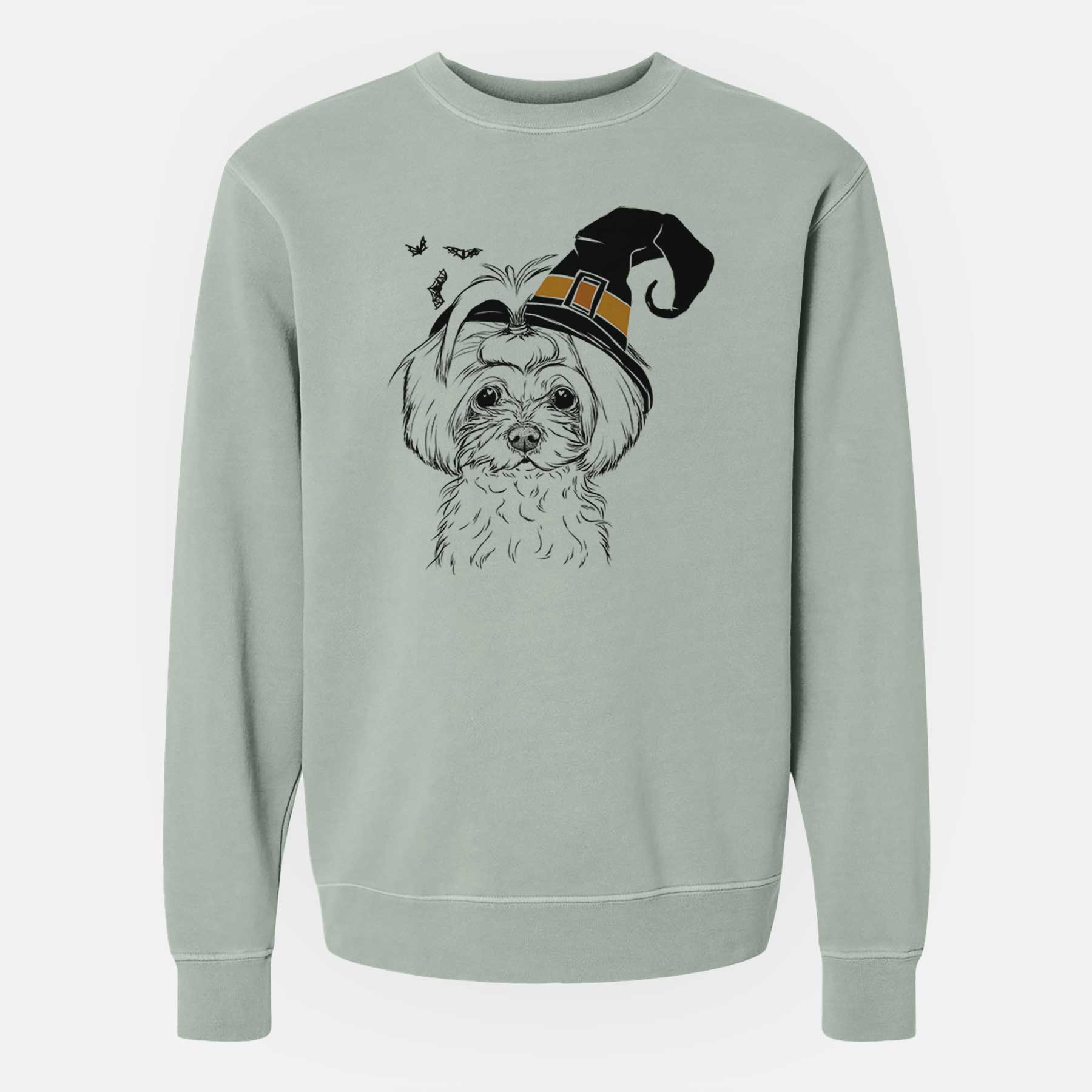 Witch Ellie the Maltese - Unisex Pigment Dyed Crew Sweatshirt