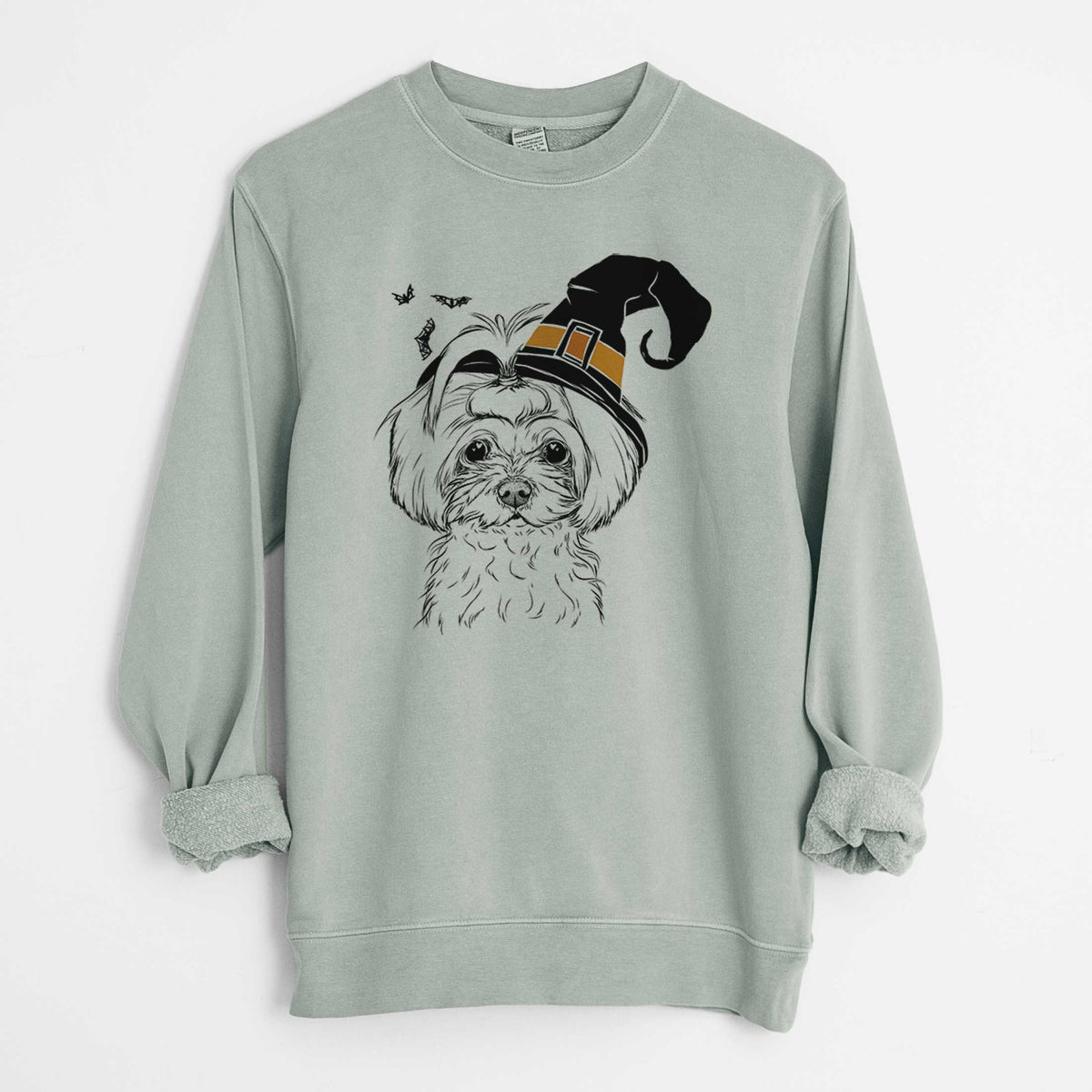 Witch Ellie the Maltese - Unisex Pigment Dyed Crew Sweatshirt