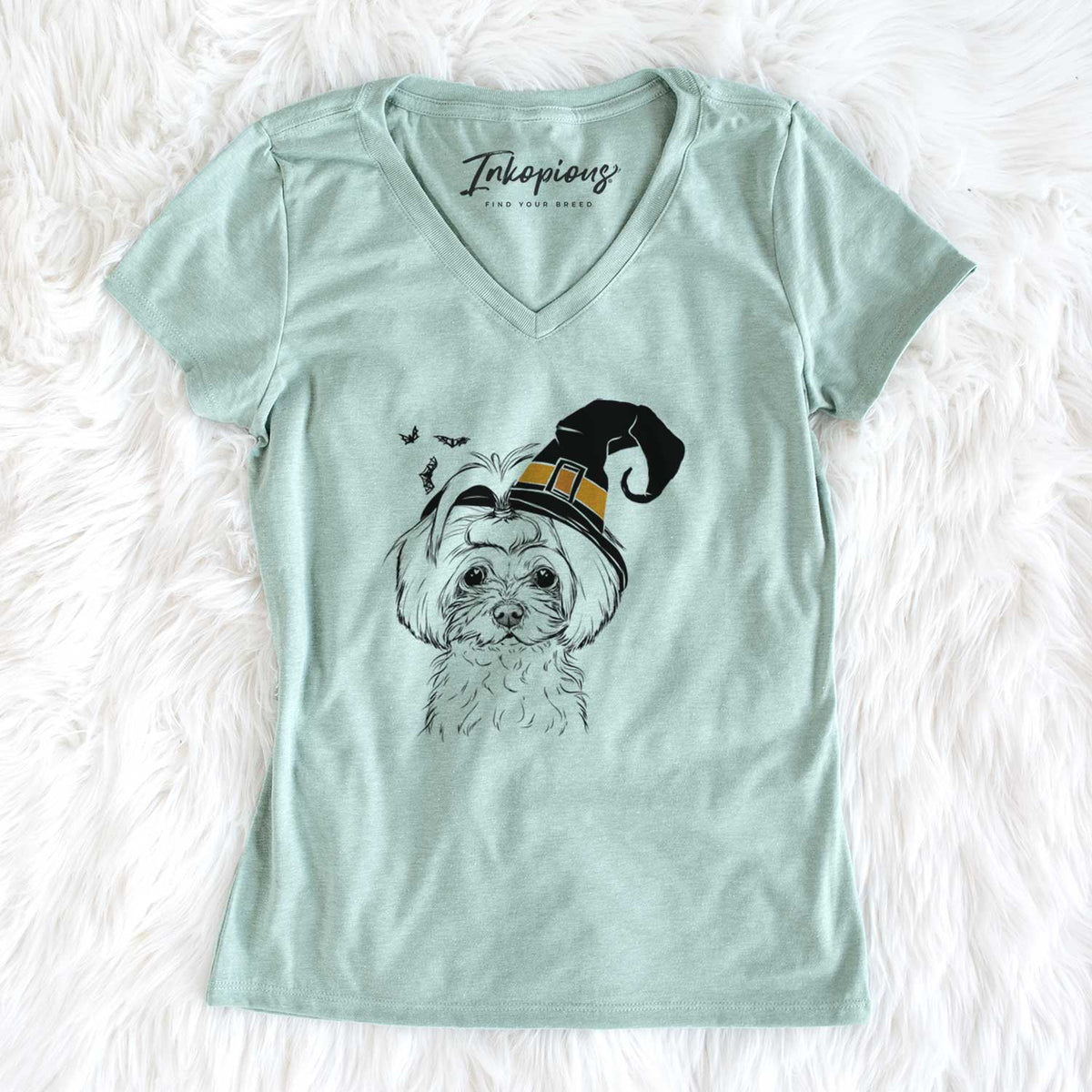 Witch Ellie the Maltese - Women's V-neck Shirt