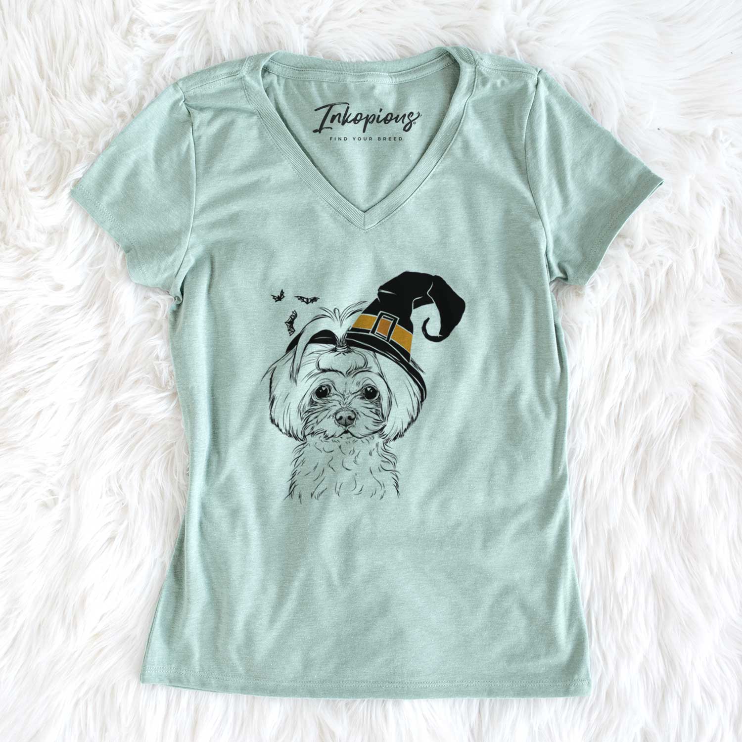 Witch Ellie the Maltese - Women's V-neck Shirt