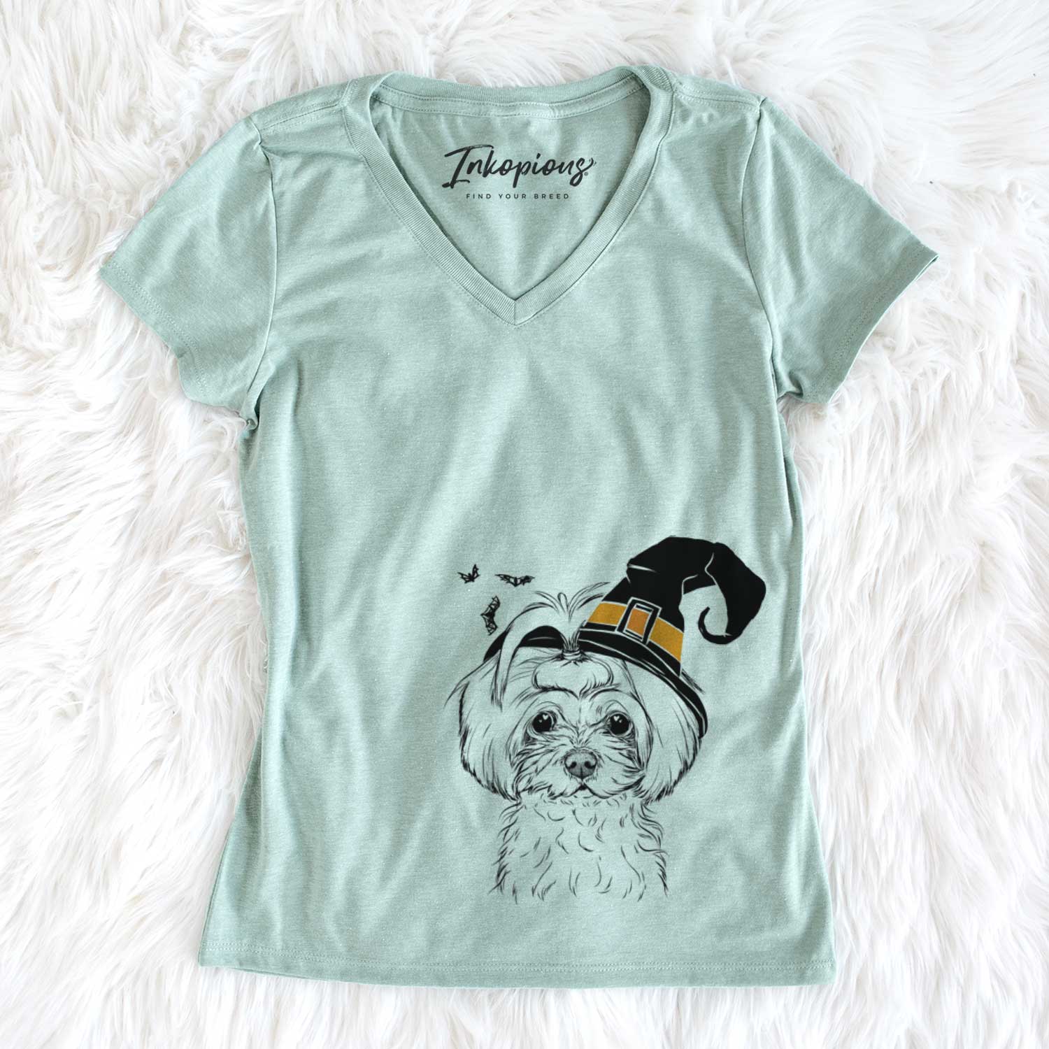 Witch Ellie the Maltese - Women's V-neck Shirt
