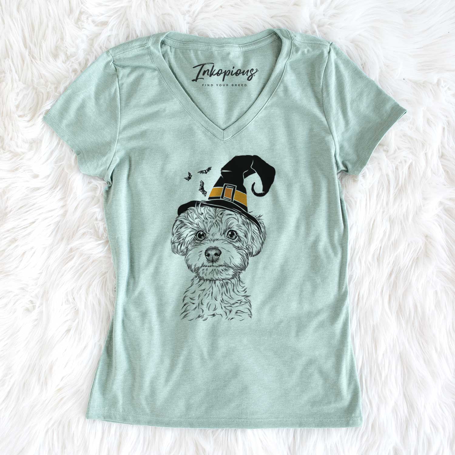 Witch Elliott the Yorkiepoo - Women's V-neck Shirt