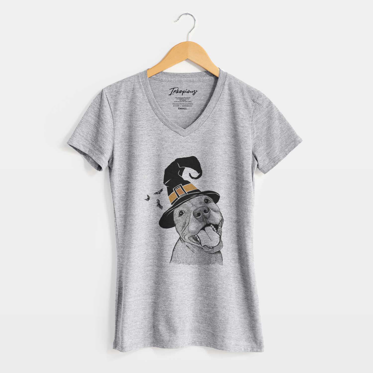 Witch Eloise the Pitbull Mix - Women's V-neck Shirt