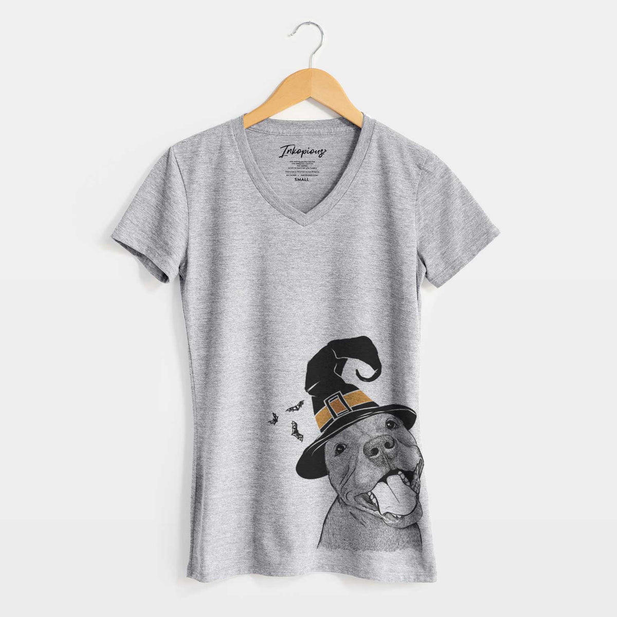 Witch Eloise the Pitbull Mix - Women's V-neck Shirt