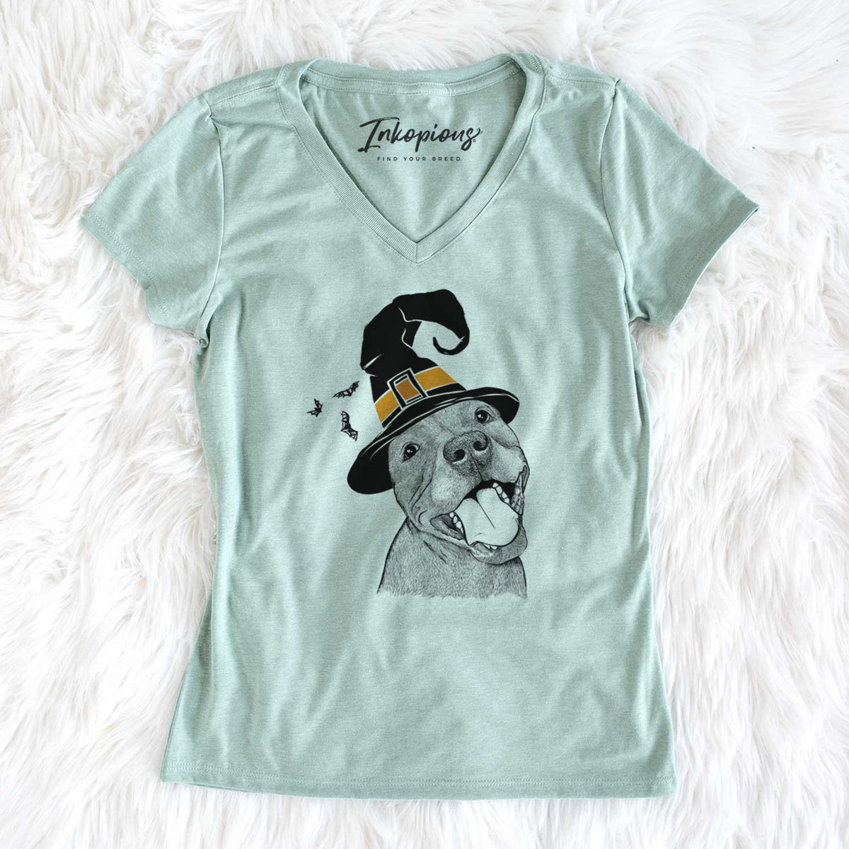 Witch Eloise the Pitbull Mix - Women's V-neck Shirt