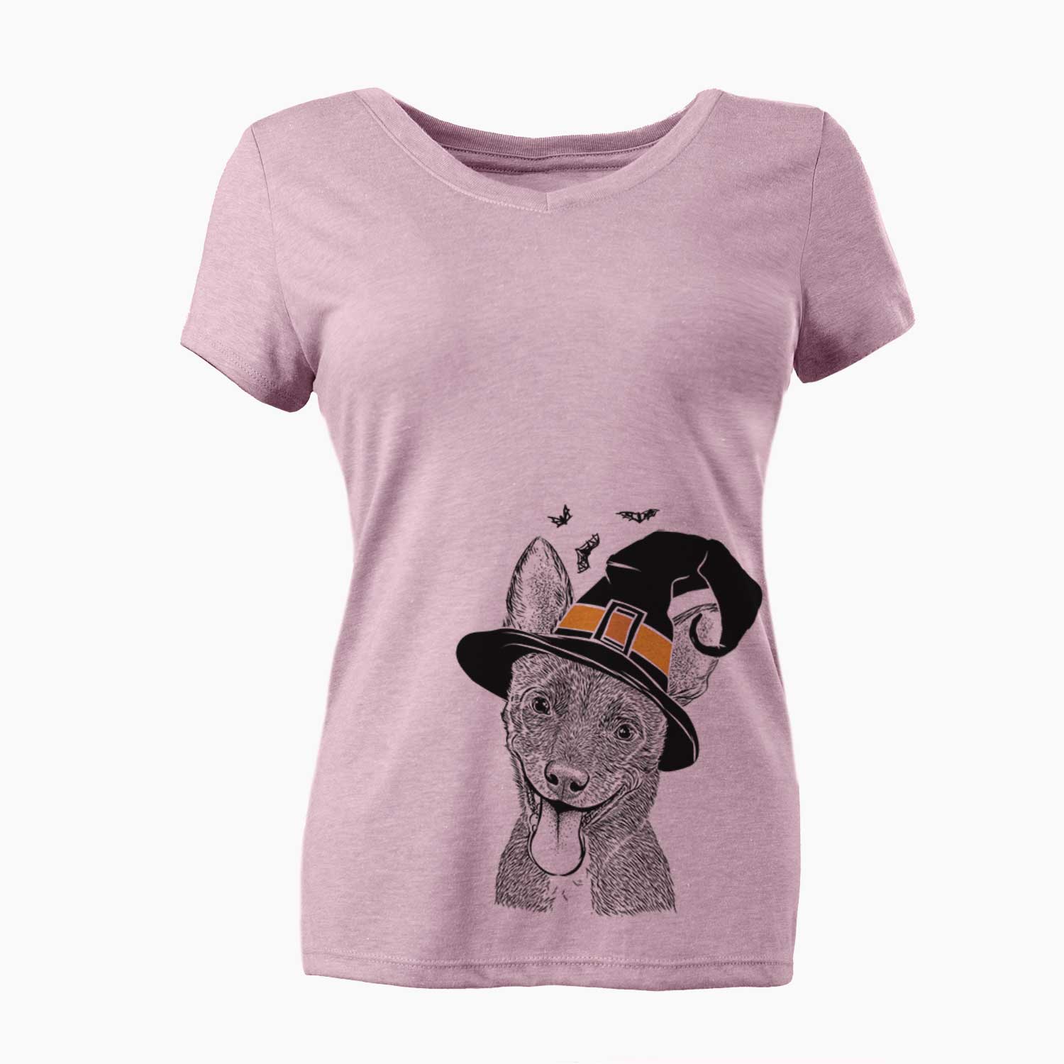 Witch Elvira the Terrier Mix - Women's V-neck Shirt