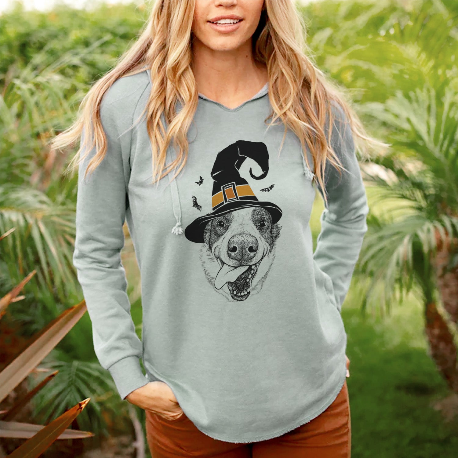 Witch Elwood the Border Collie - Cali Wave Hooded Sweatshirt