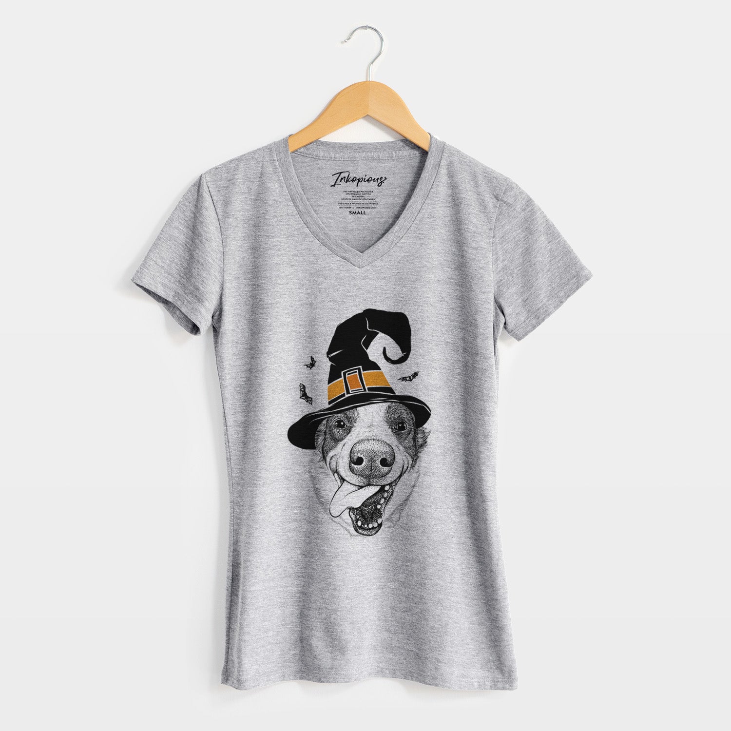 Witch Elwood the Border Collie - Women's Perfect V-neck Shirt