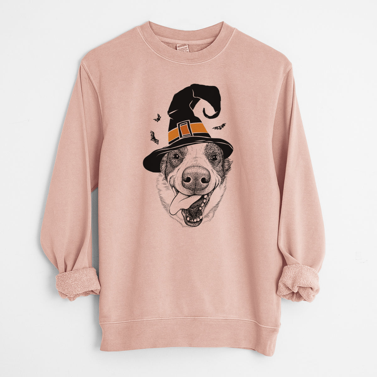 Witch Elwood the Border Collie - Unisex Pigment Dyed Crew Sweatshirt