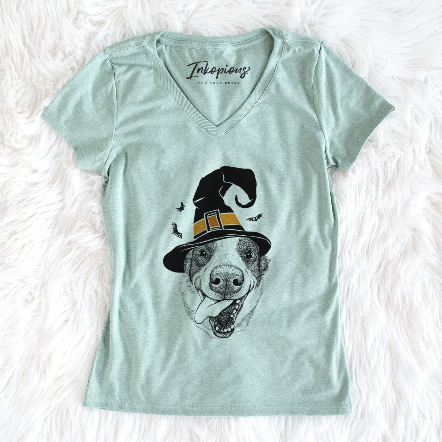 Witch Elwood the Border Collie - Women's Perfect V-neck Shirt