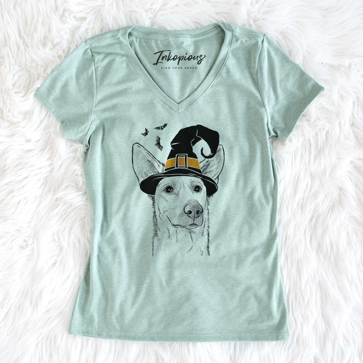 Witch Ember the Shepherd Mix - Women's V-neck Shirt