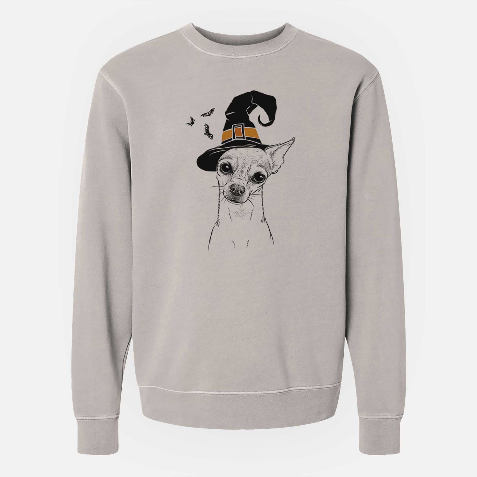 Witch Emee the Chihuahua - Unisex Pigment Dyed Crew Sweatshirt