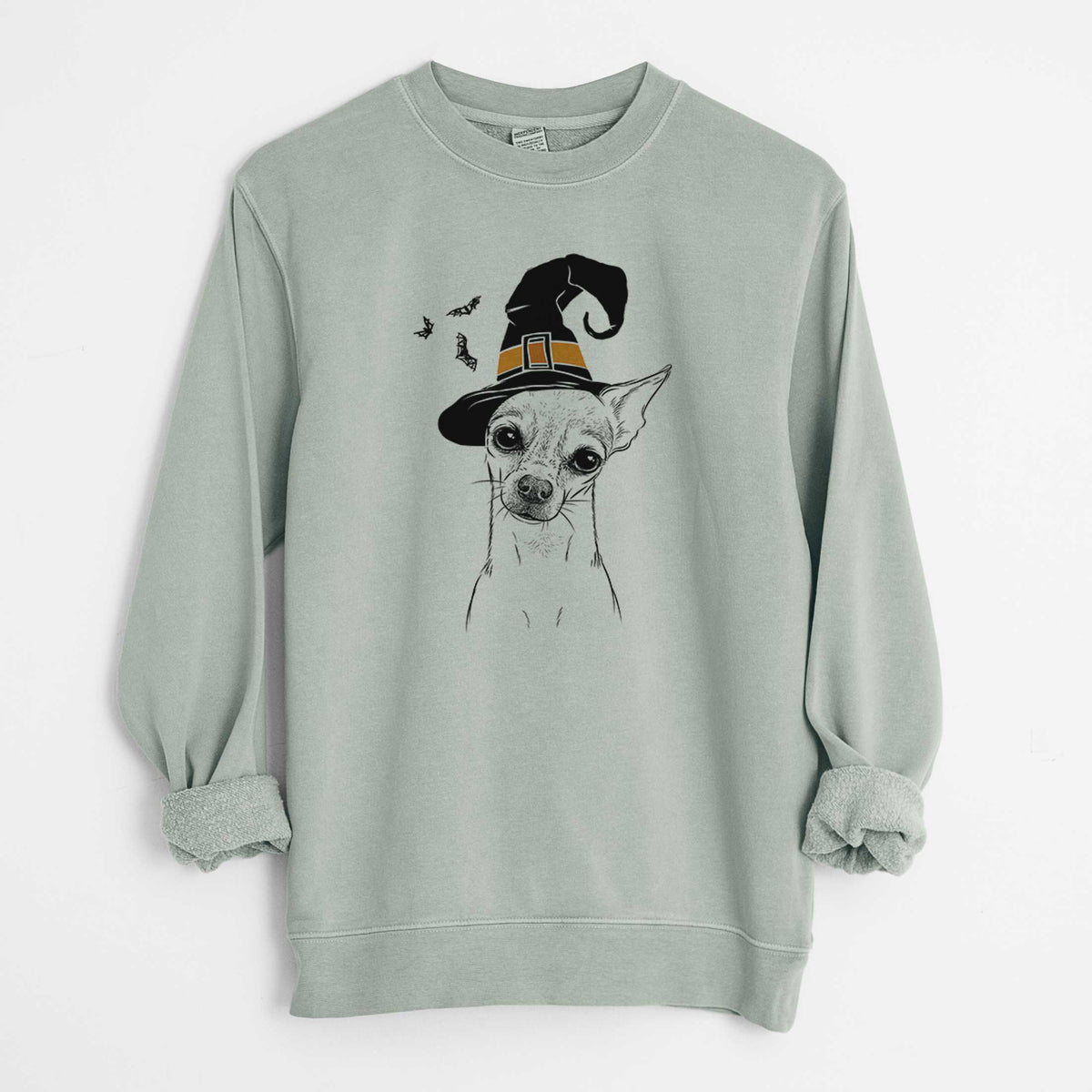 Witch Emee the Chihuahua - Unisex Pigment Dyed Crew Sweatshirt