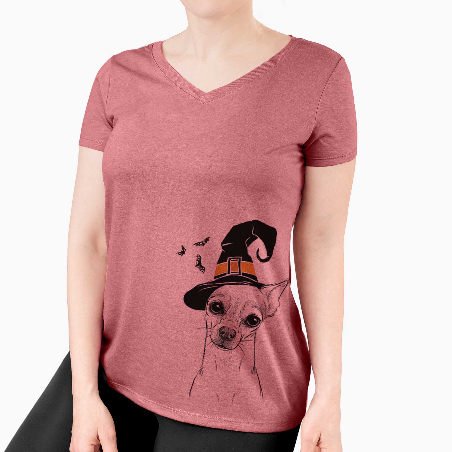 Witch Emee the Chihuahua - Women's V-neck Shirt