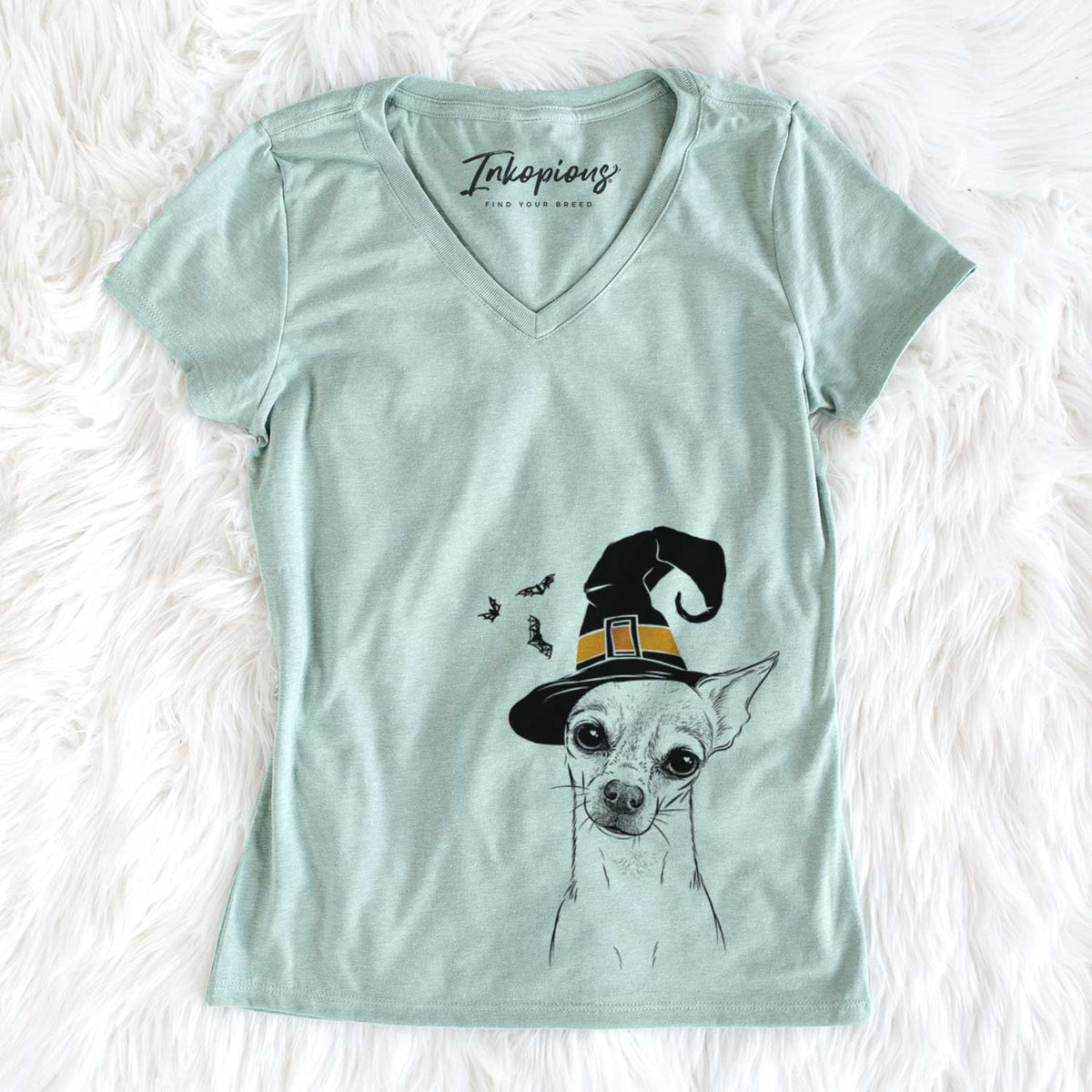 Witch Emee the Chihuahua - Women&#39;s V-neck Shirt