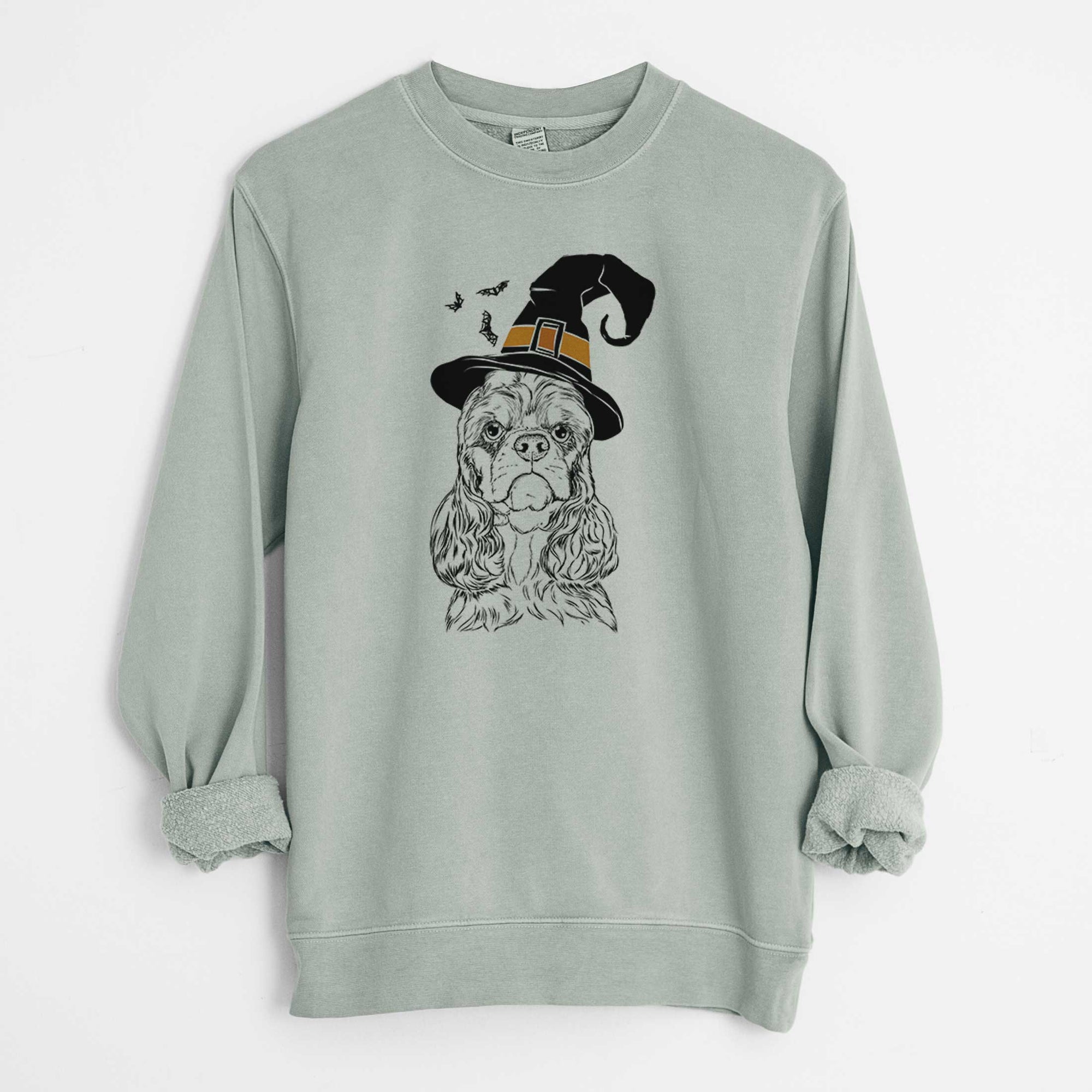 Witch Emma the Cocker Spaniel - Unisex Pigment Dyed Crew Sweatshirt