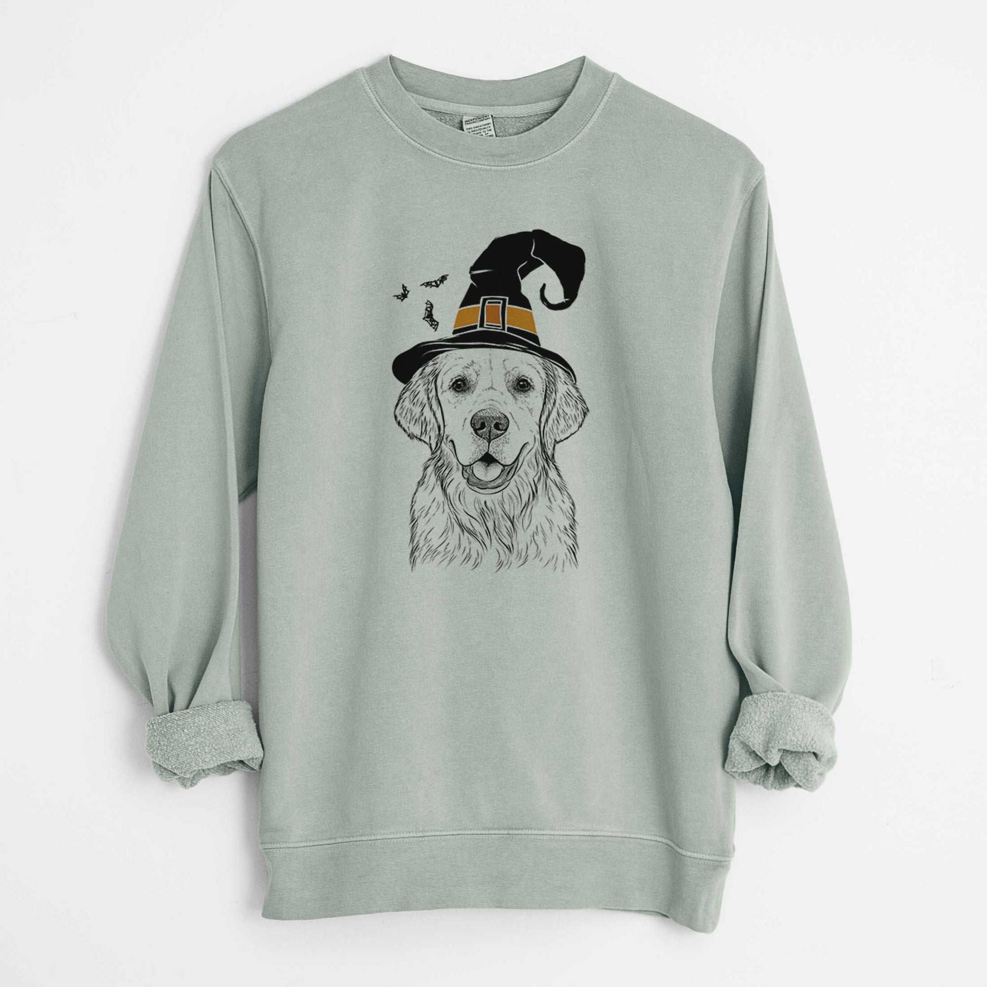 Witch Emma the Golden Retriever - Unisex Pigment Dyed Crew Sweatshirt