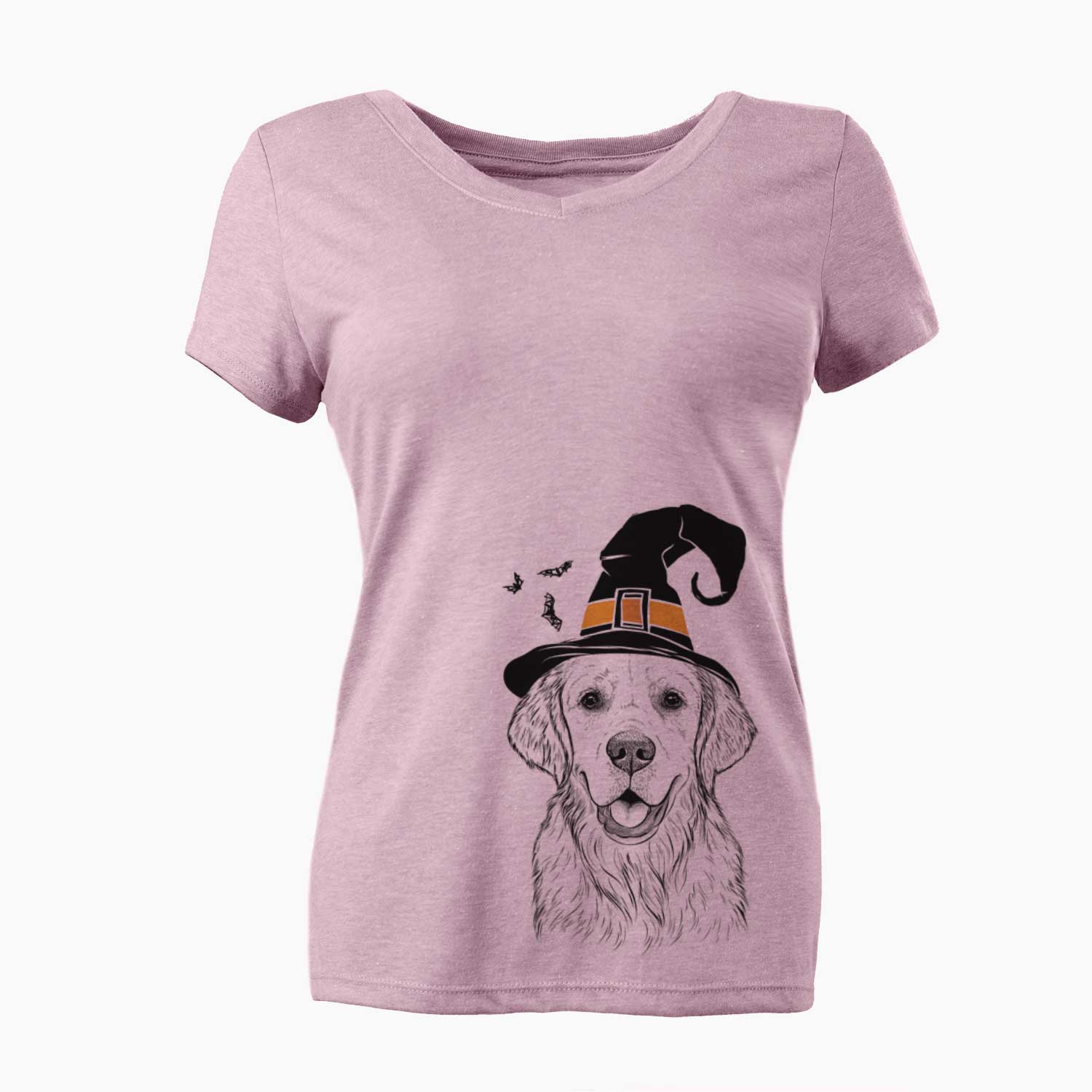 Witch Emma the Golden Retriever - Women's V-neck Shirt