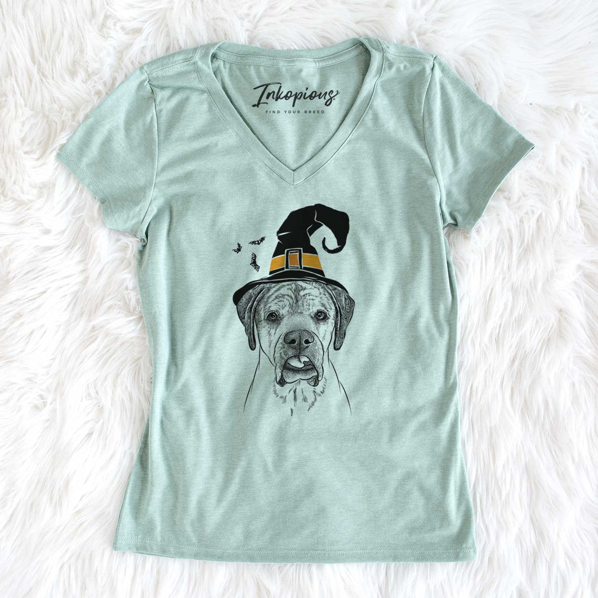 Witch Emma the English Mastiff - Women's V-neck Shirt