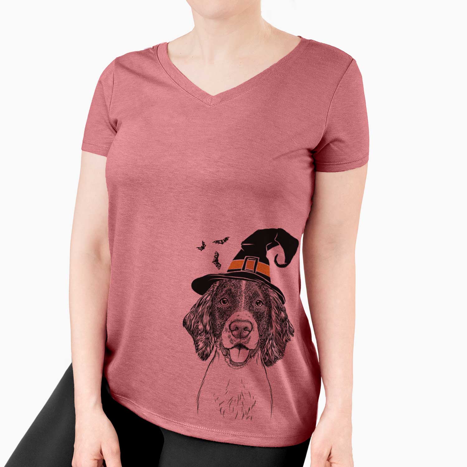 Witch Ever the English Springer Spaniel - Women's V-neck Shirt