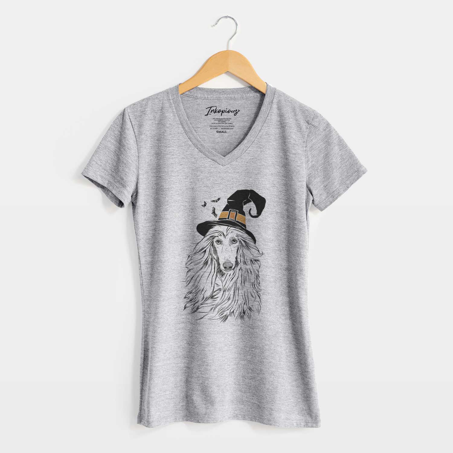 Witch Fabio the Afghan Hound - Women's V-neck Shirt