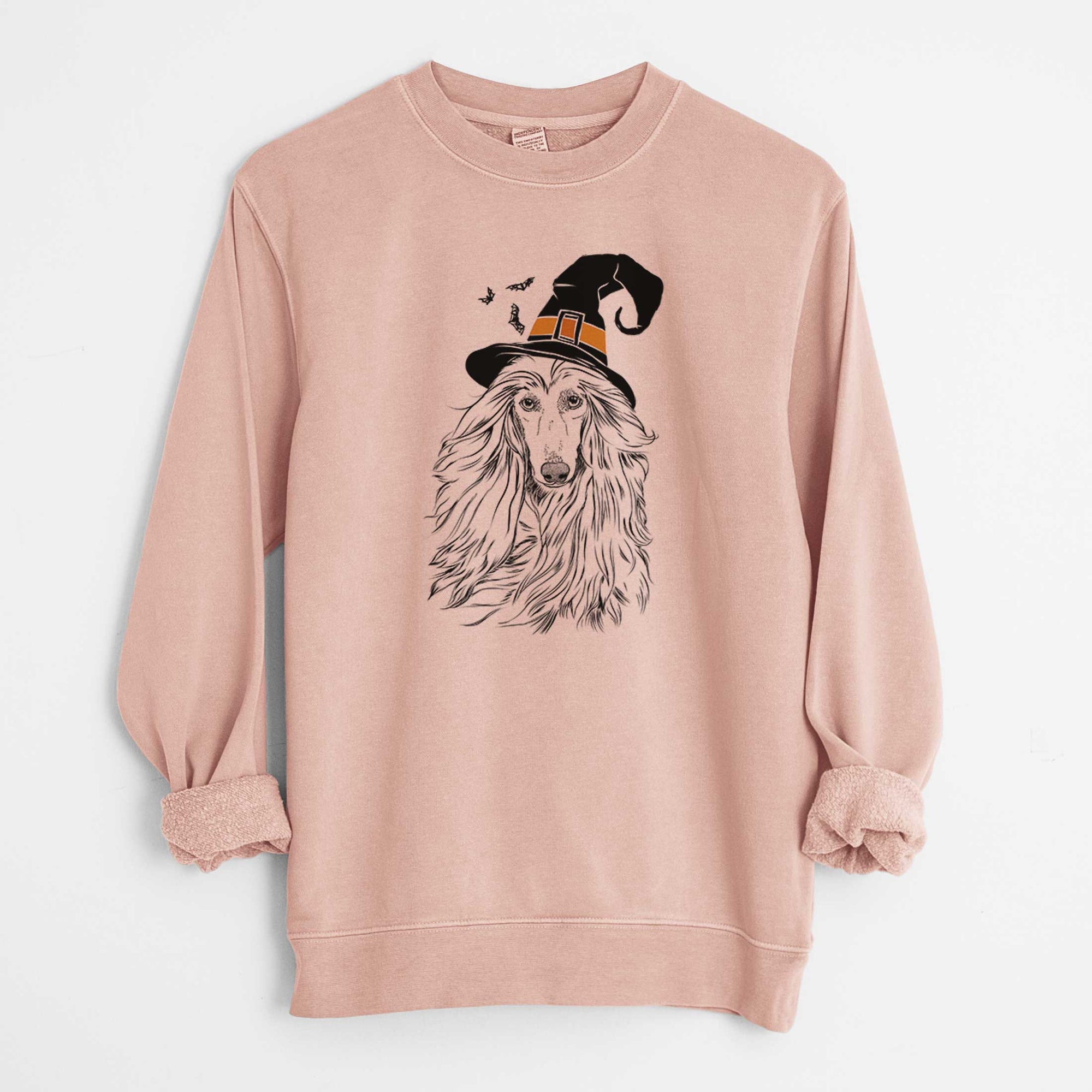 Witch Fabio the Afghan Hound - Unisex Pigment Dyed Crew Sweatshirt