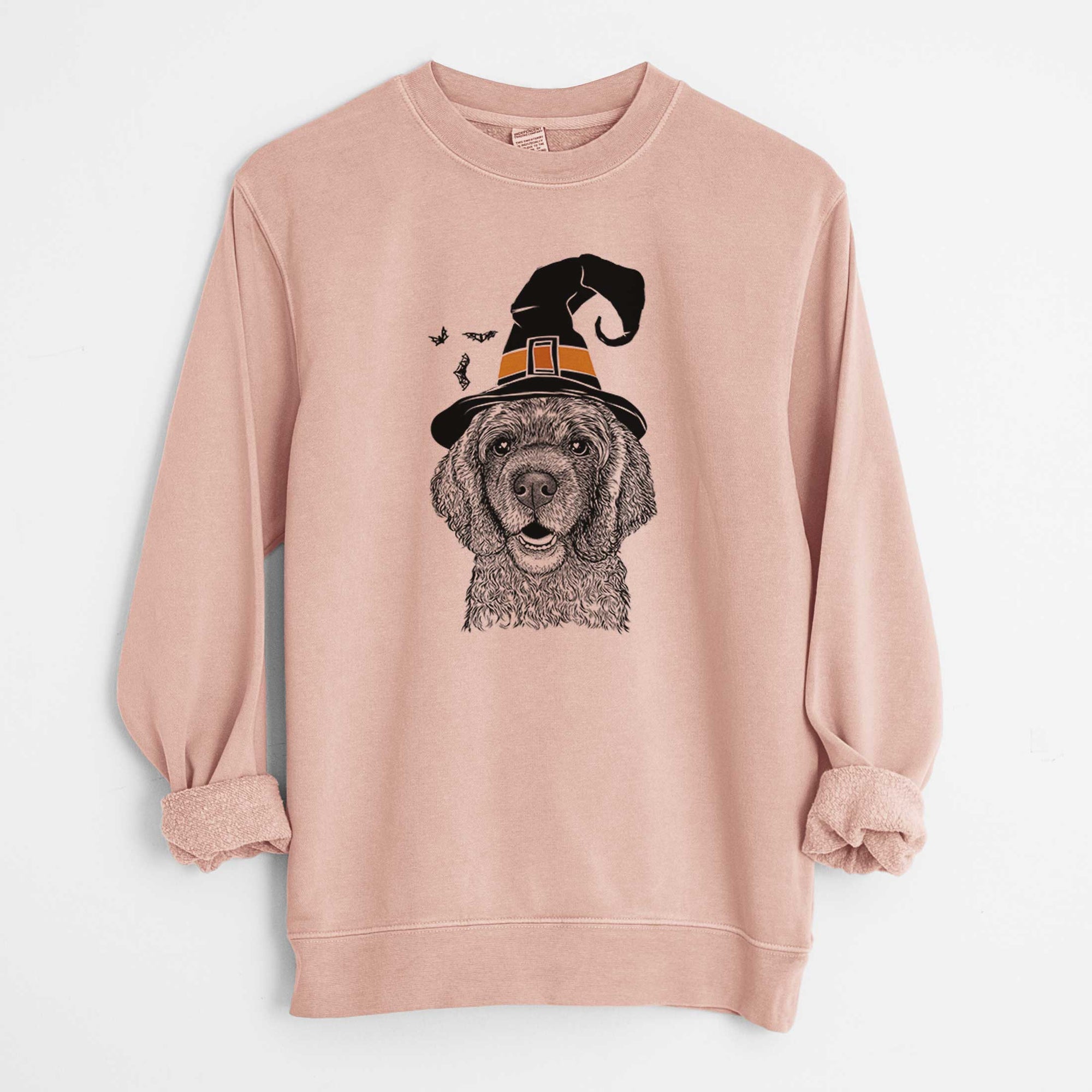 Witch Fannie Mae the Cocker Spaniel - Unisex Pigment Dyed Crew Sweatshirt