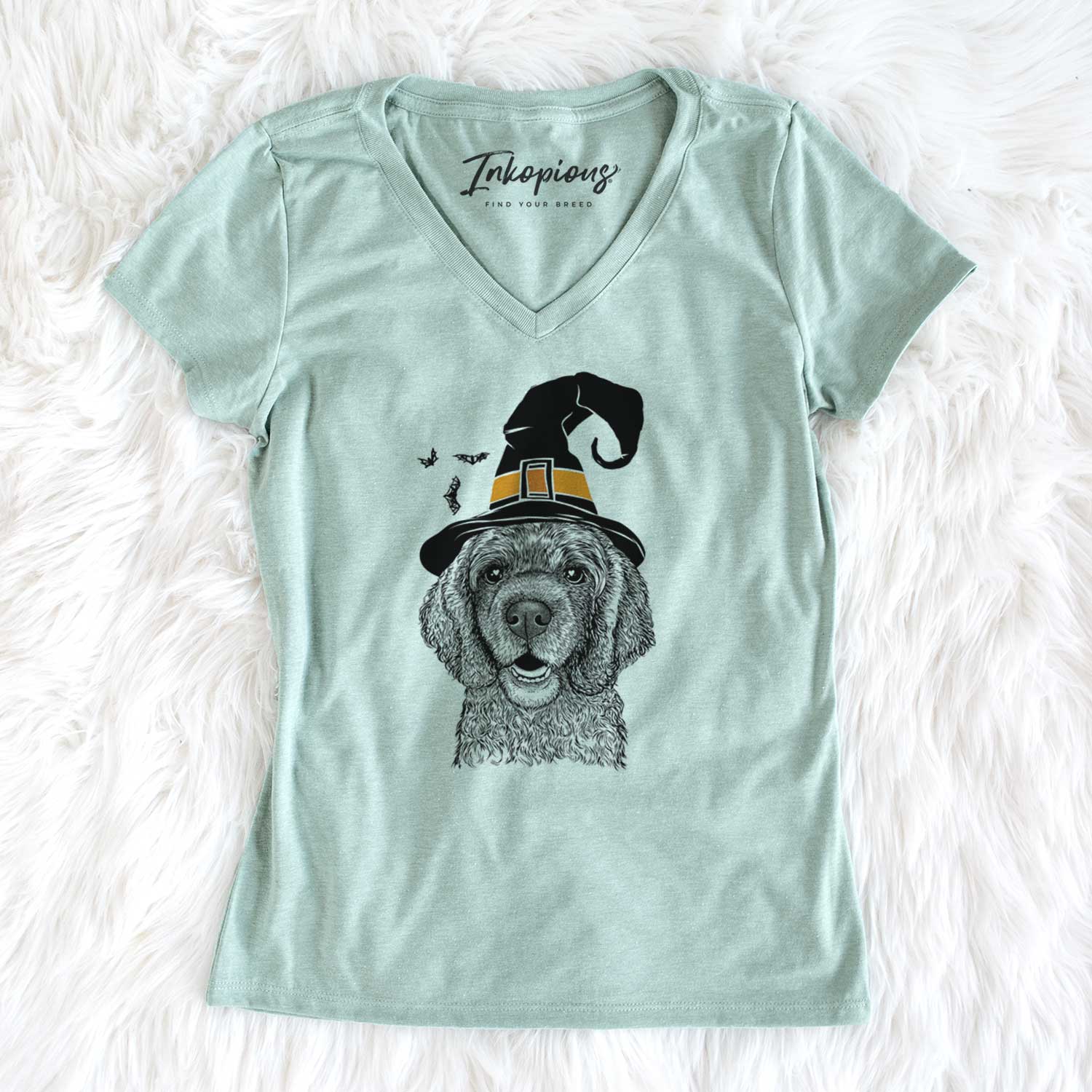 Witch Fannie Mae the Cocker Spaniel - Women's V-neck Shirt