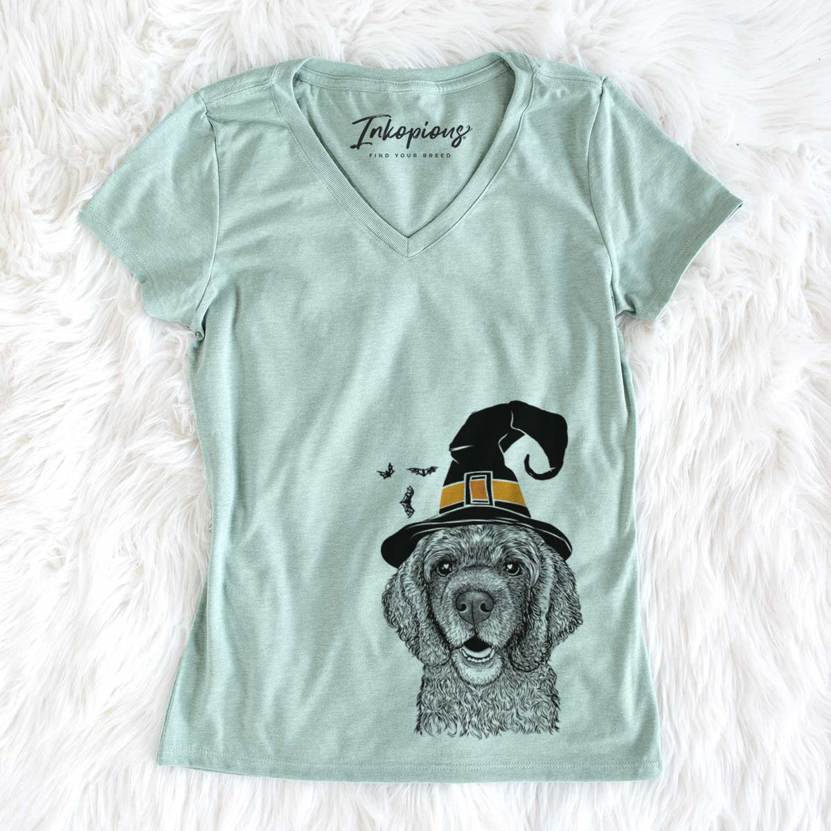 Witch Fannie Mae the Cocker Spaniel - Women&#39;s V-neck Shirt