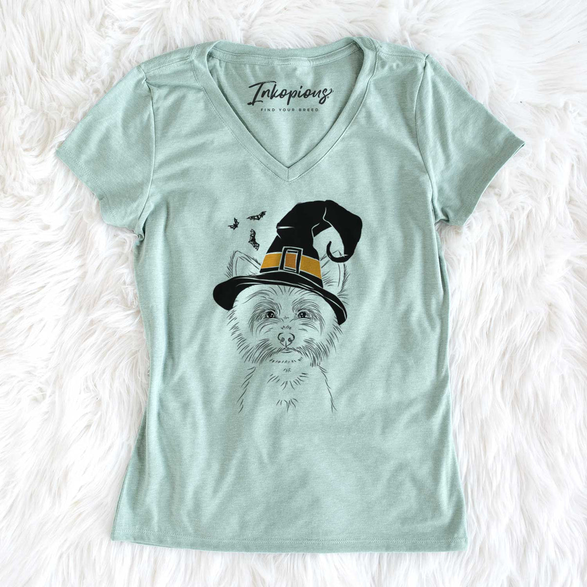 Witch Farva the Yorkshire Terrier - Women's V-neck Shirt