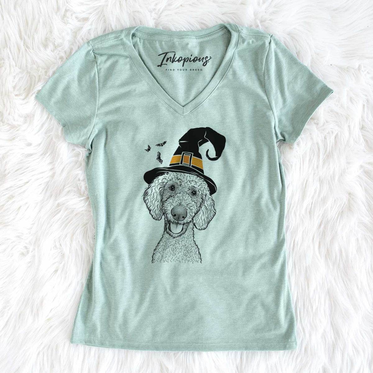 Witch Fenway the Goldendoodle - Women's V-neck Shirt