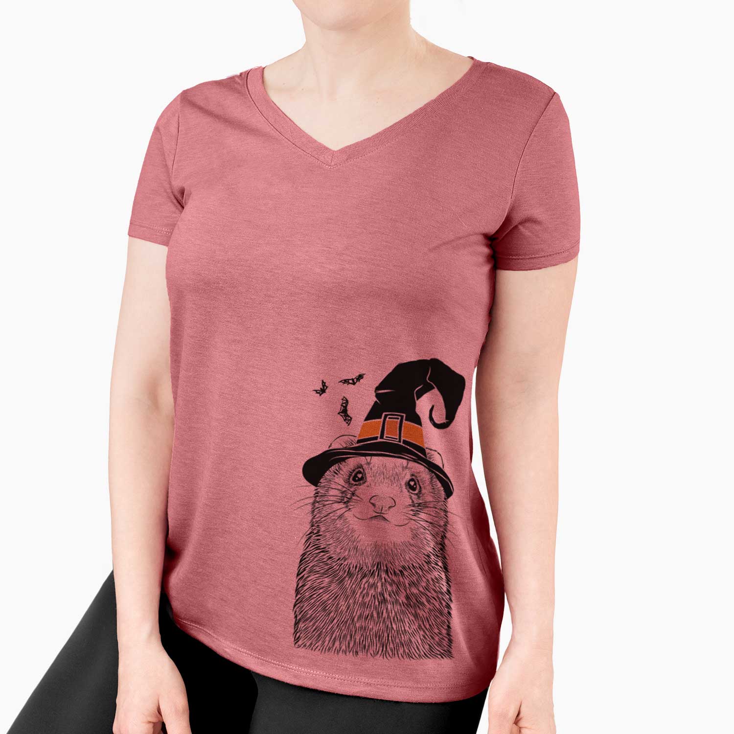 Witch Fig the Ferret - Women's V-neck Shirt