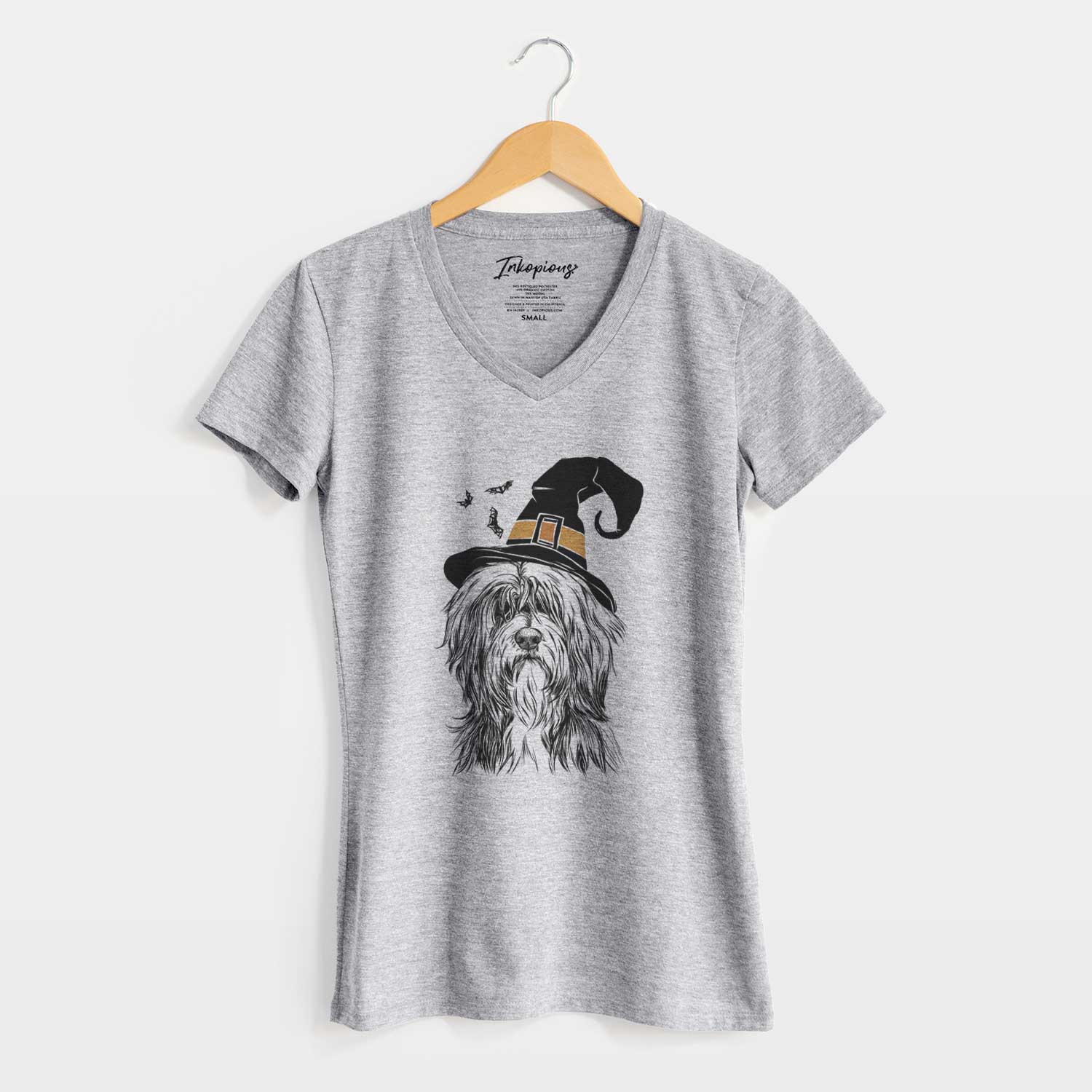 Witch Fiji the Polish Lowland Sheepdog - Women's V-neck Shirt