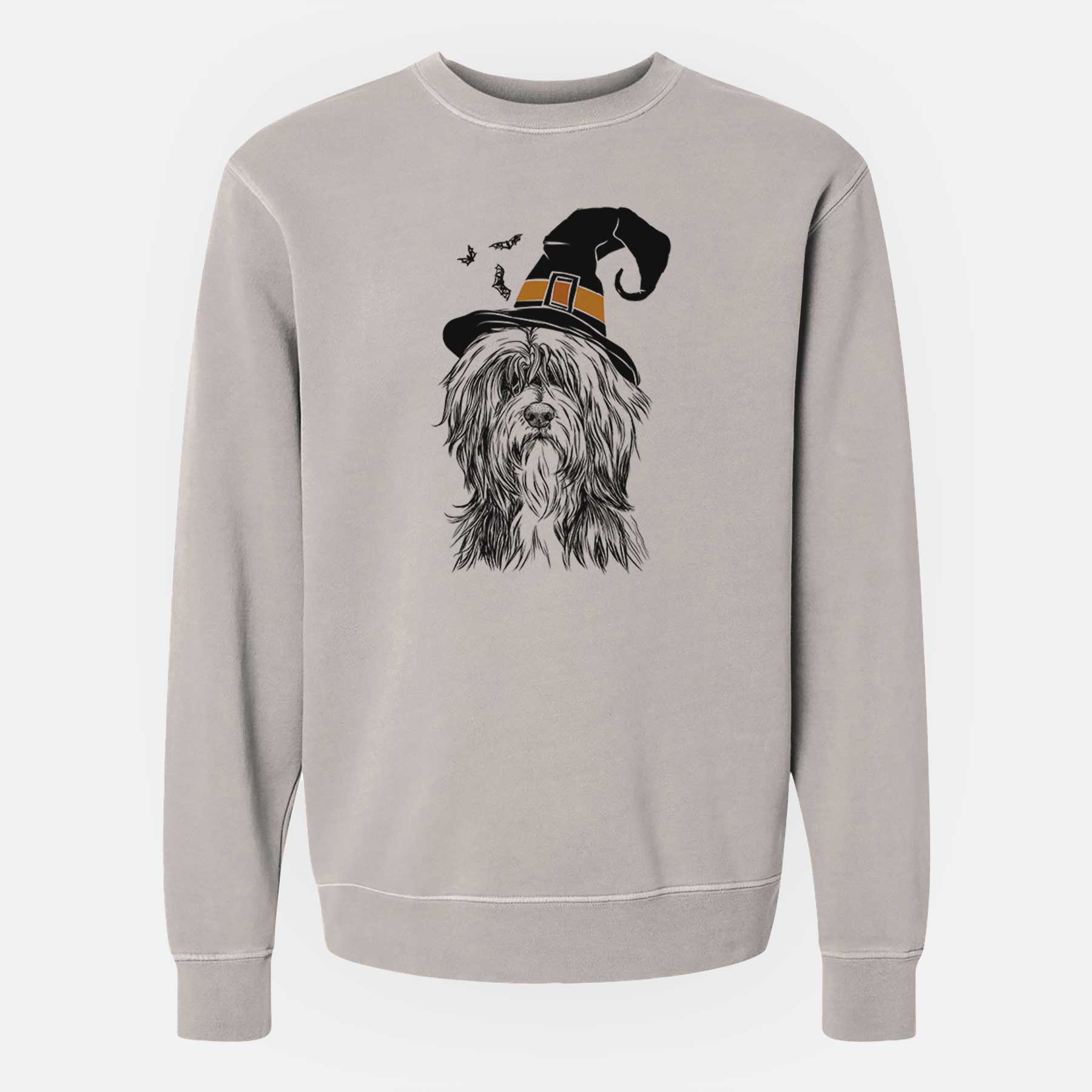 Witch Fiji the Polish Lowland Sheepdog - Unisex Pigment Dyed Crew Sweatshirt