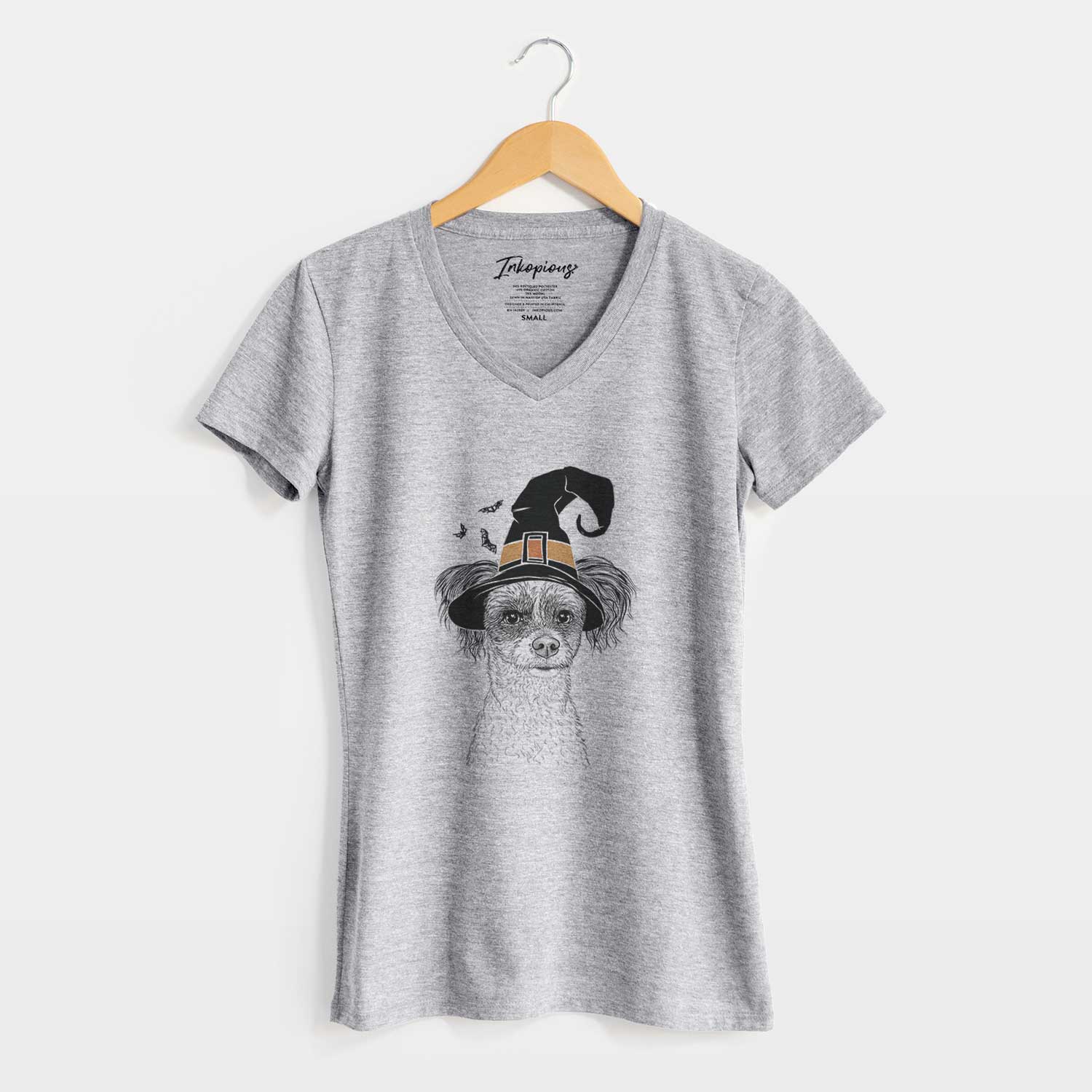 Witch Finley Beth the Papillon Mix - Women's V-neck Shirt