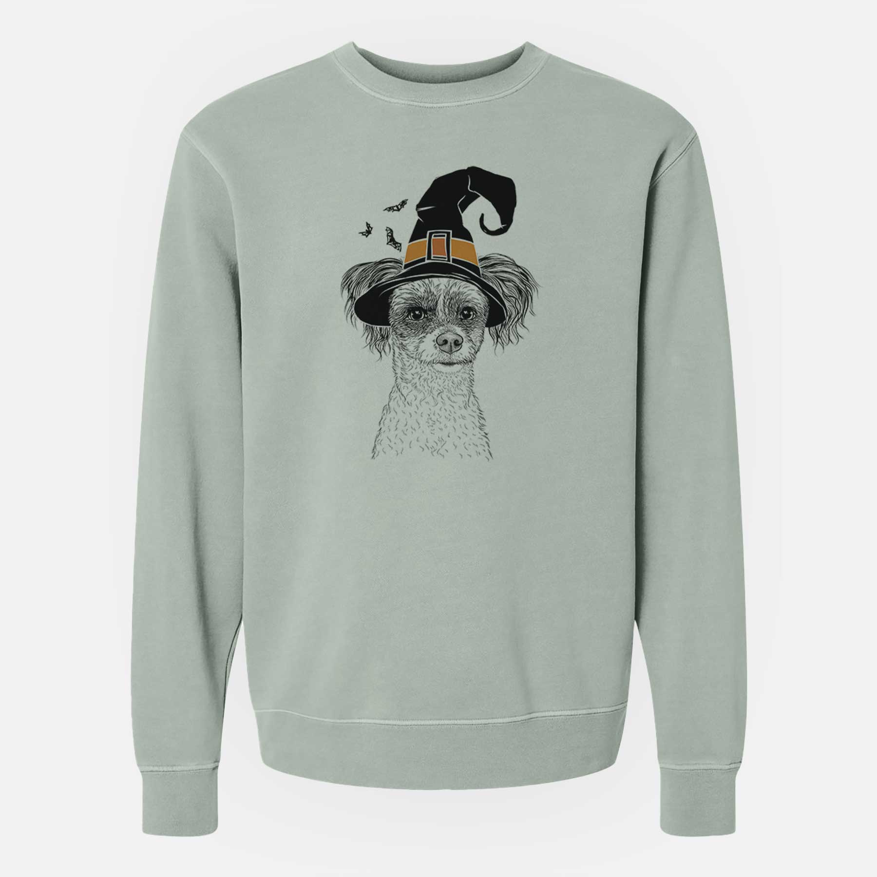 Witch Finley the Papillon Mix - Unisex Pigment Dyed Crew Sweatshirt