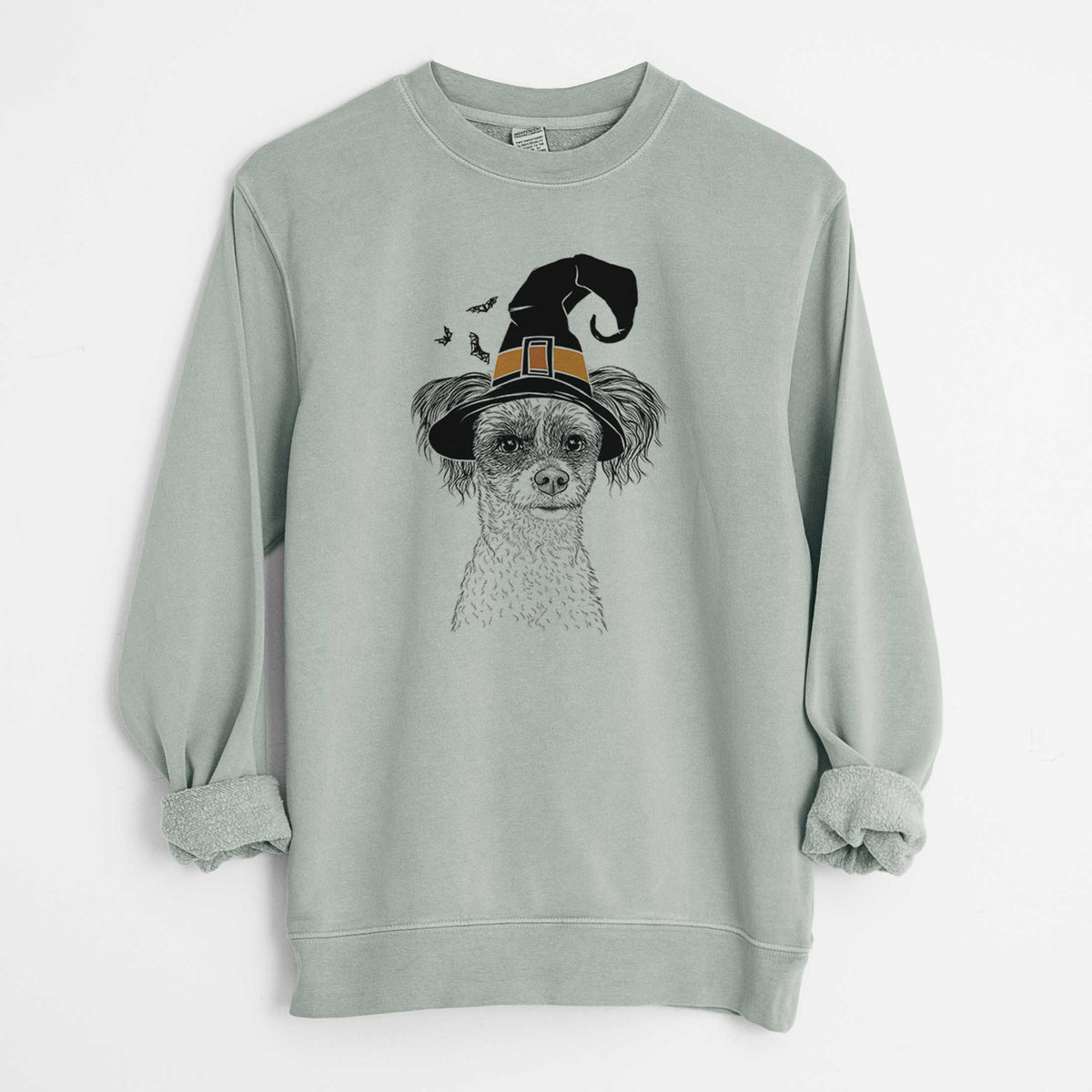 Witch Finley the Papillon Mix - Unisex Pigment Dyed Crew Sweatshirt