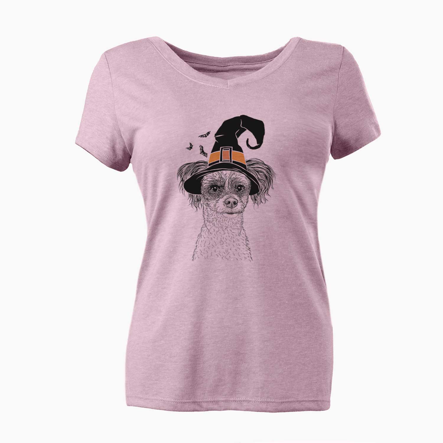 Witch Finley Beth the Papillon Mix - Women's V-neck Shirt