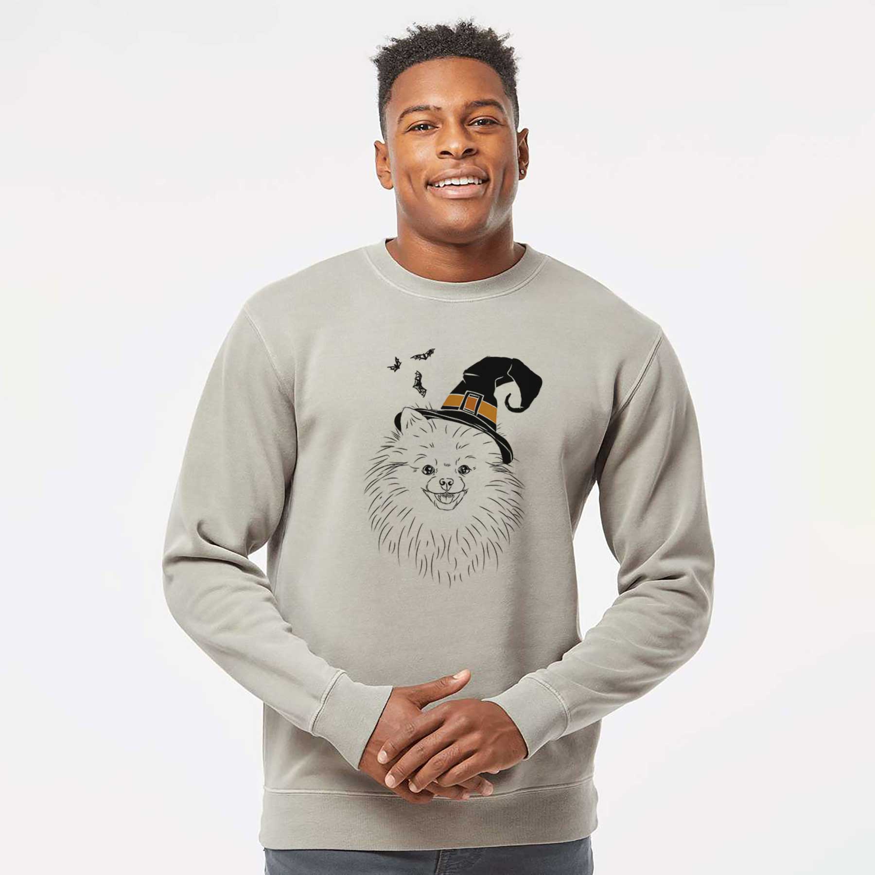 Witch Finn the Pomeranian - Unisex Pigment Dyed Crew Sweatshirt