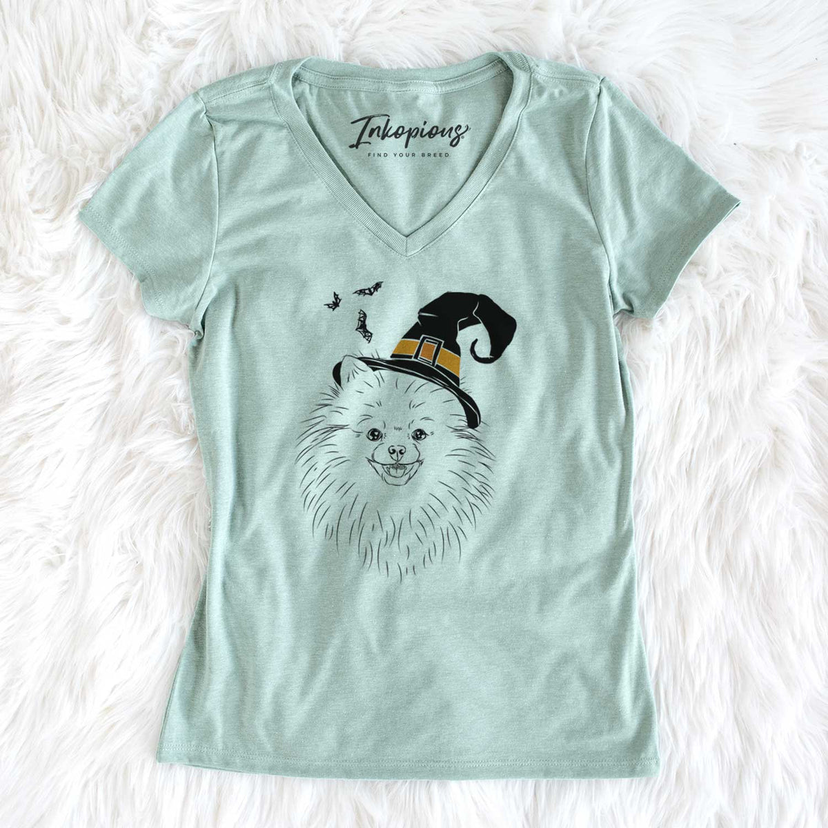 Witch Finn the Pomeranian - Women's V-neck Shirt