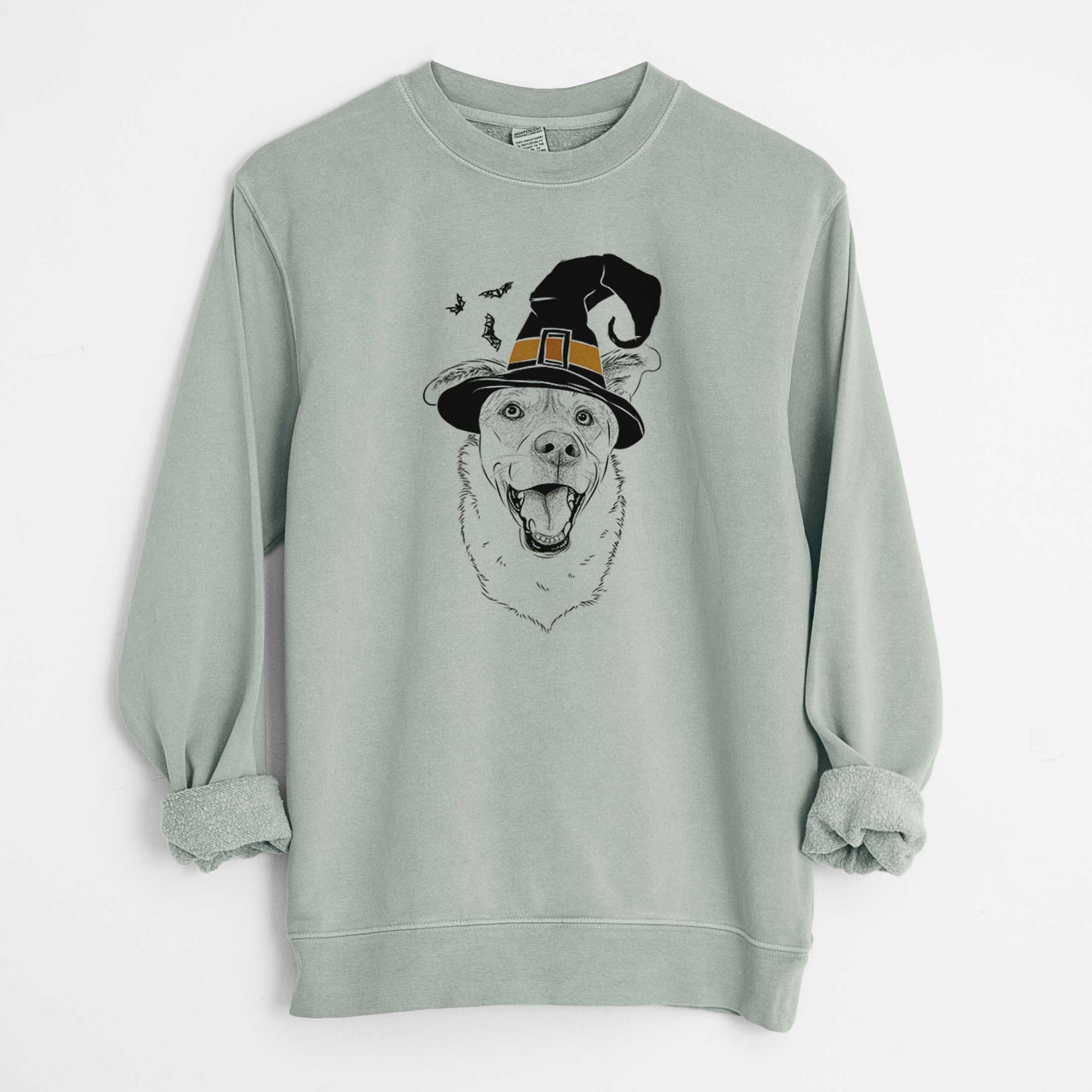 Witch Fira the Saint Bernard Husky Mix - Unisex Pigment Dyed Crew Sweatshirt