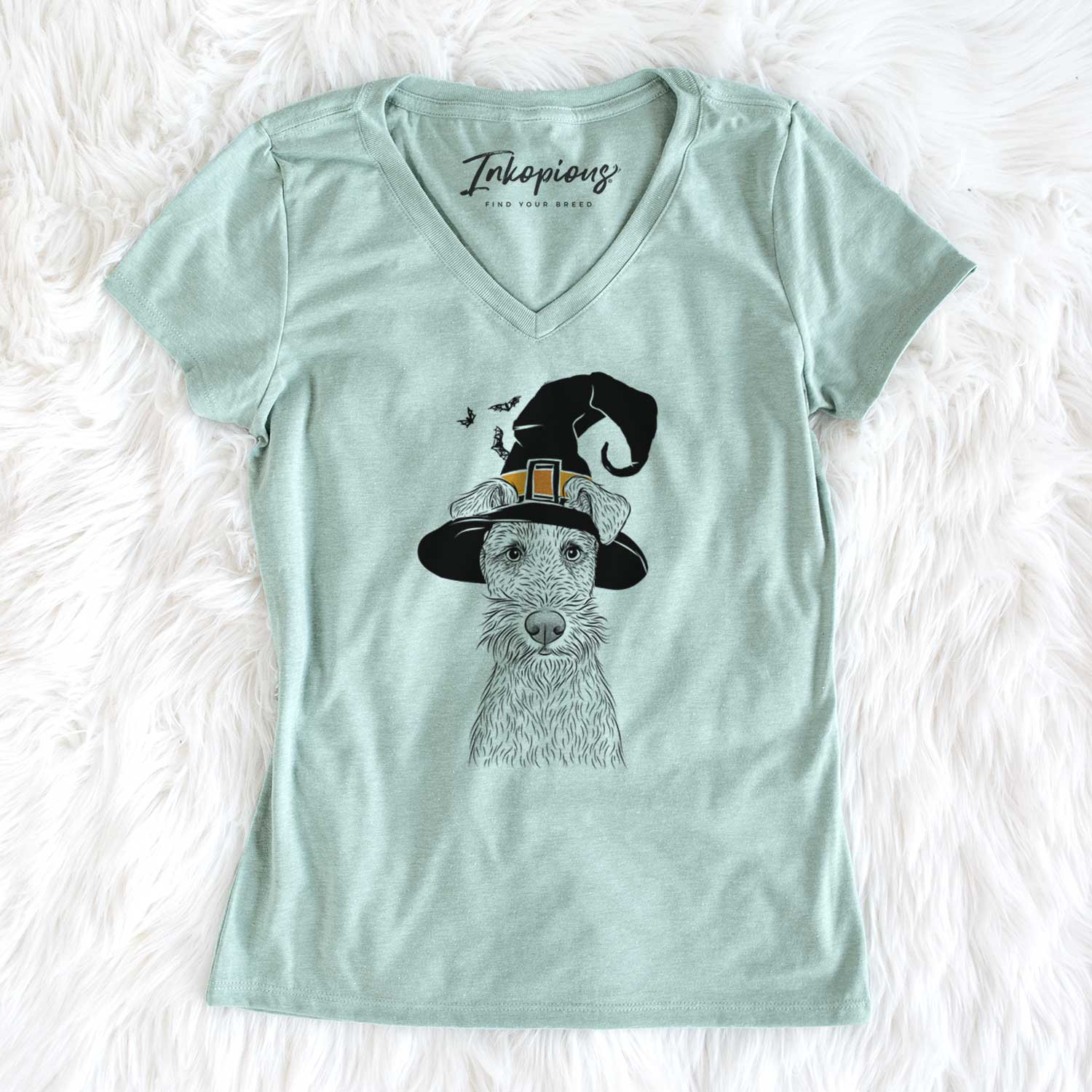 Witch Fitz the Wire Fox Terrier - Women's V-neck Shirt