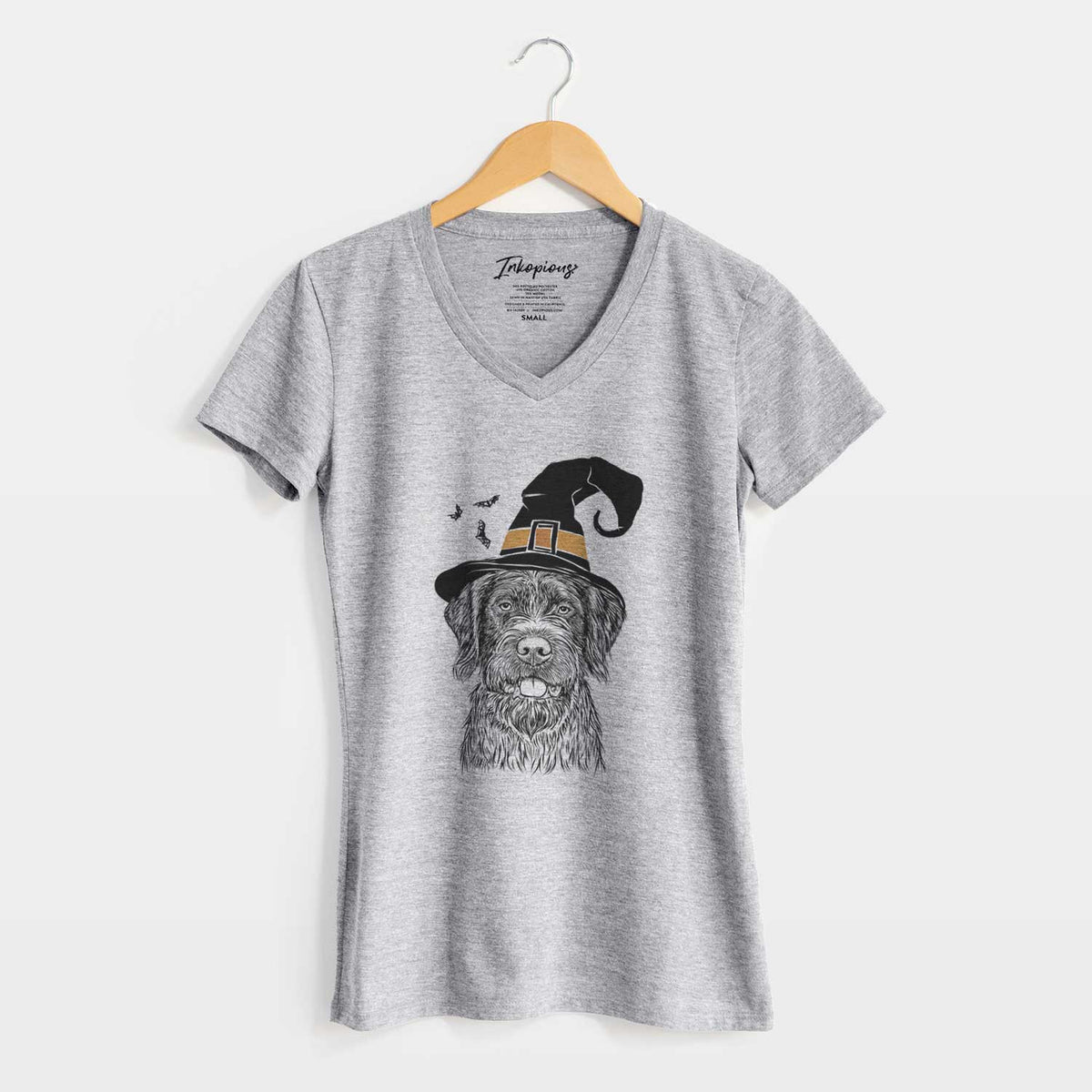 Witch Fletcher the Wirehaired Pointing Griffon - Women's V-neck Shirt