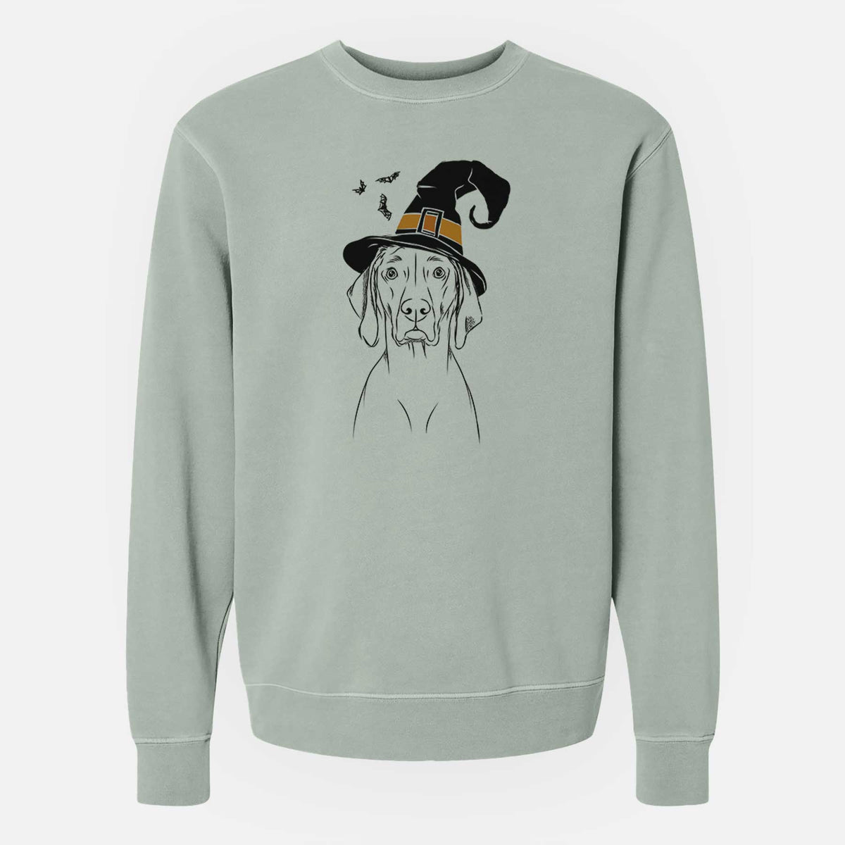 Witch Flint the Weimaraner - Unisex Pigment Dyed Crew Sweatshirt