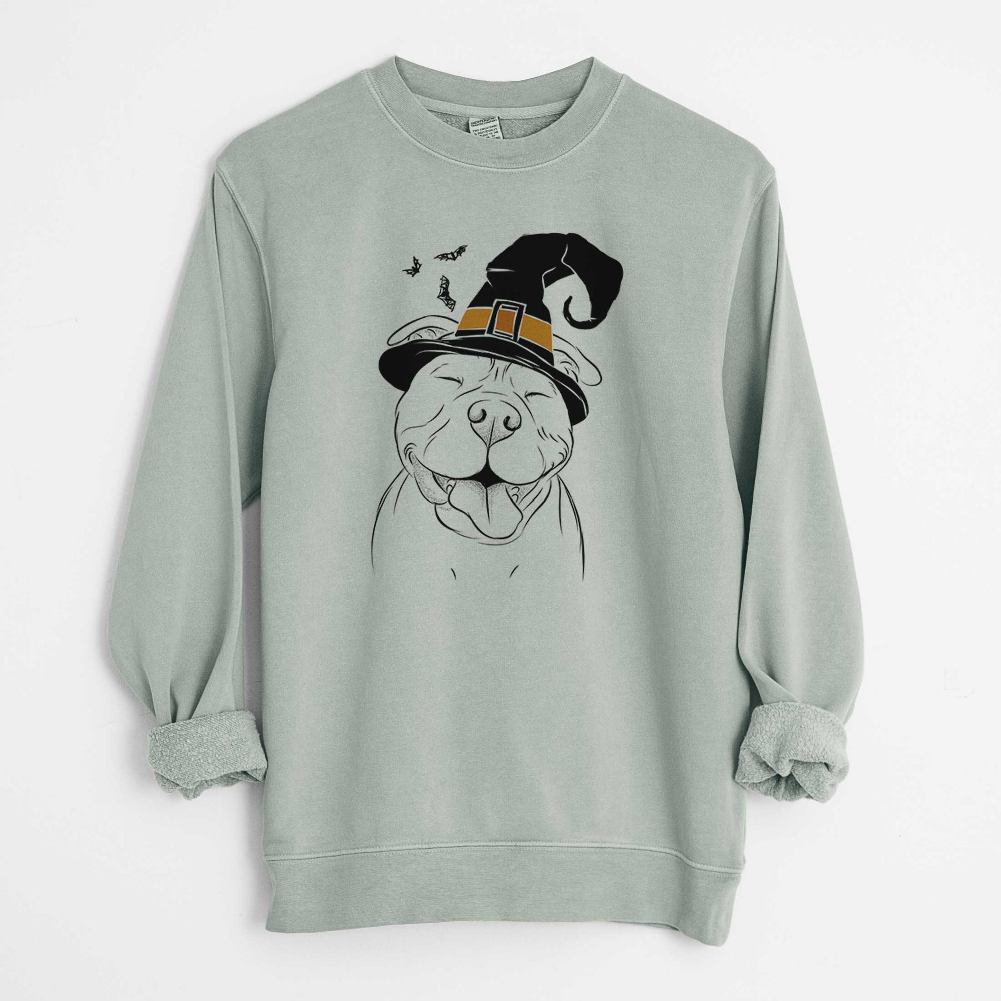 Witch Floki the American Bully - Unisex Pigment Dyed Crew Sweatshirt