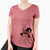 Witch Flower the Rex Rabbit - Women's V-neck Shirt