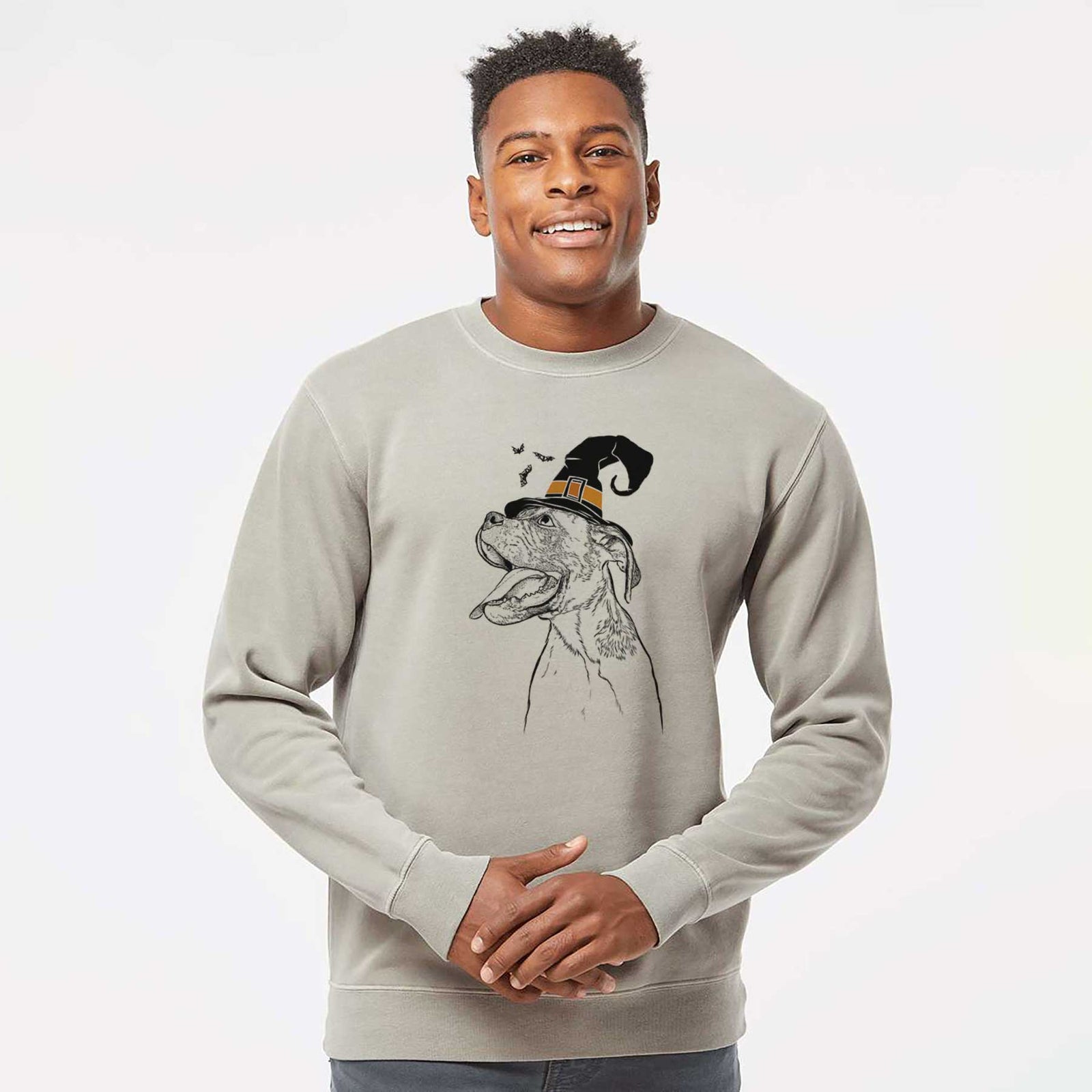 Witch Floyd the Boxer - Unisex Pigment Dyed Crew Sweatshirt