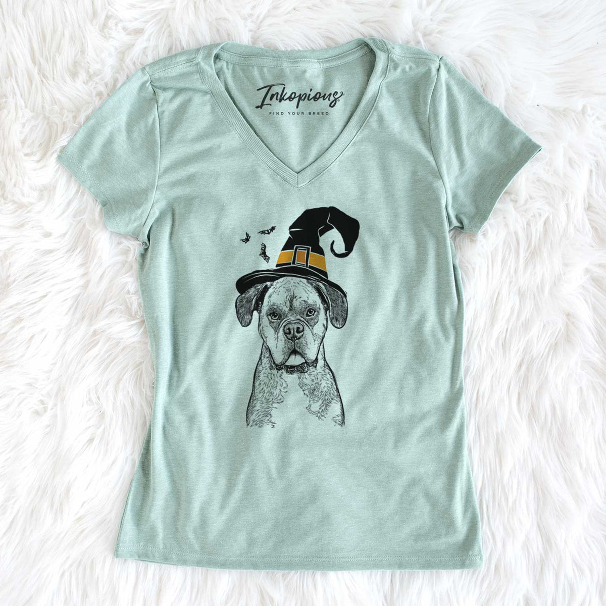 Witch Floydie Bear the Boxer - Women's V-neck Shirt