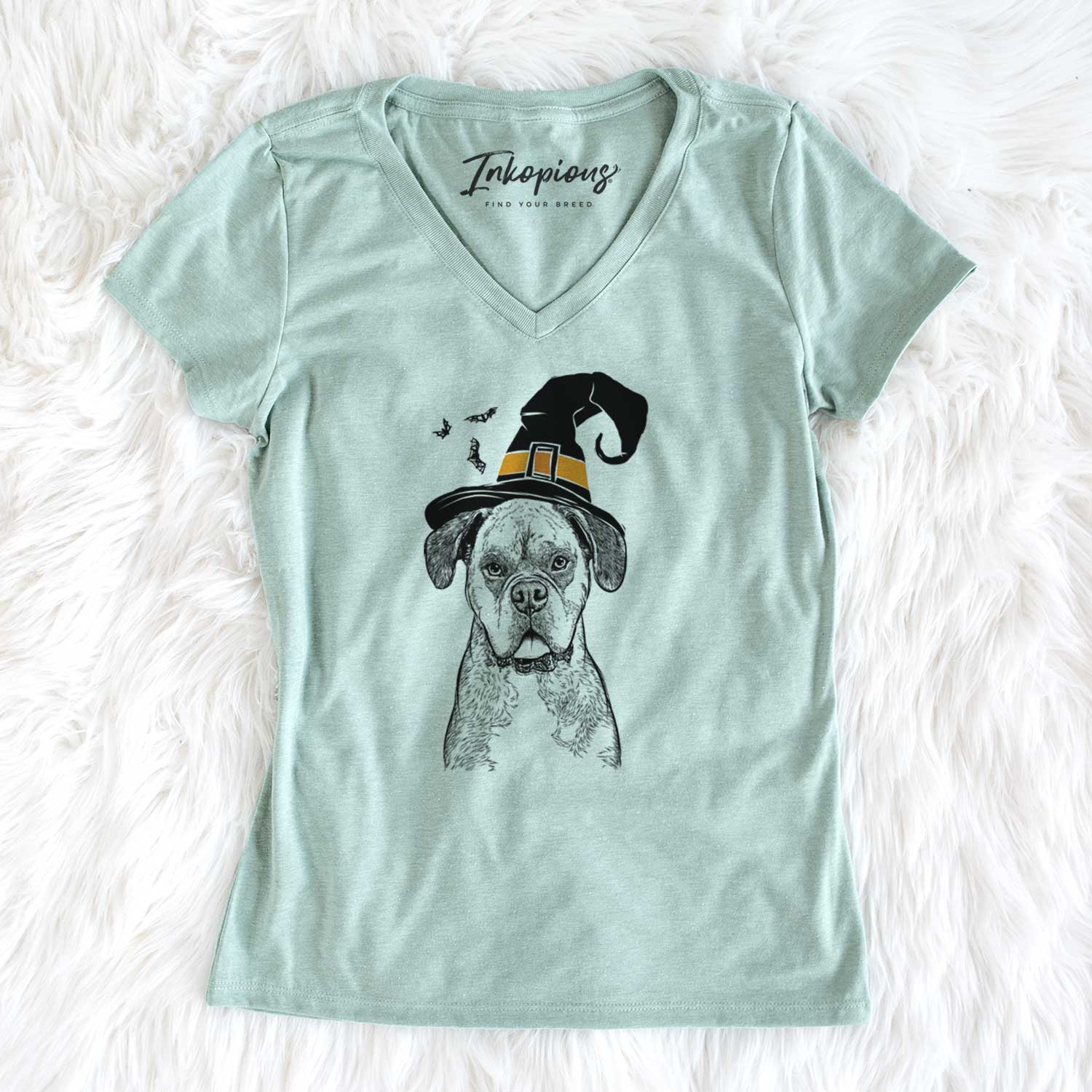 Witch Floydie Bear the Boxer - Women's V-neck Shirt