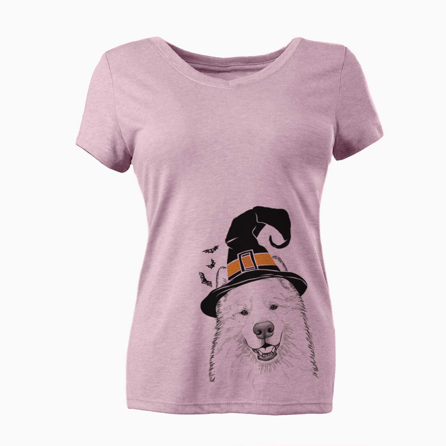 Witch Foster the Samoyed - Women's V-neck Shirt